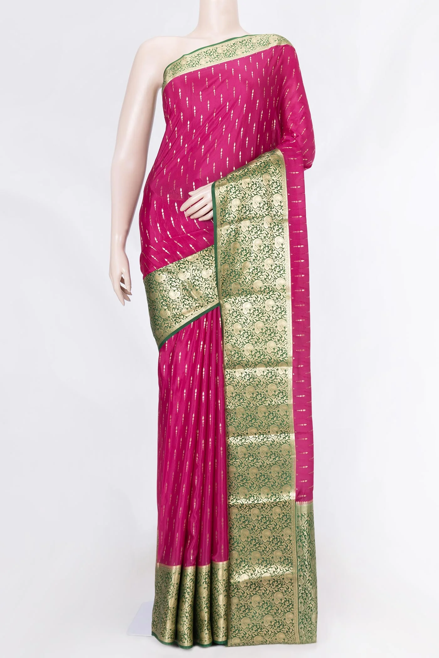 Pink Dual Tone Mysore Crepe Saree