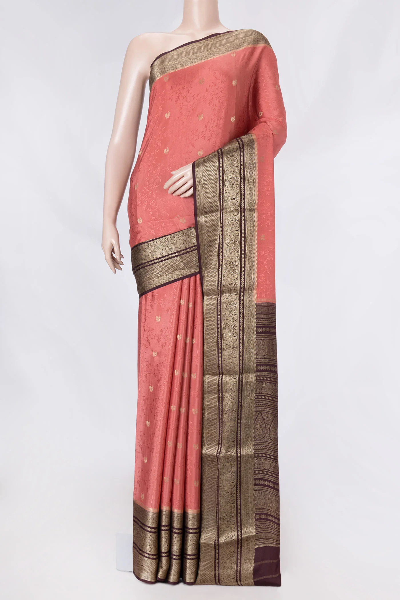 Coral Mysore Crepe Saree