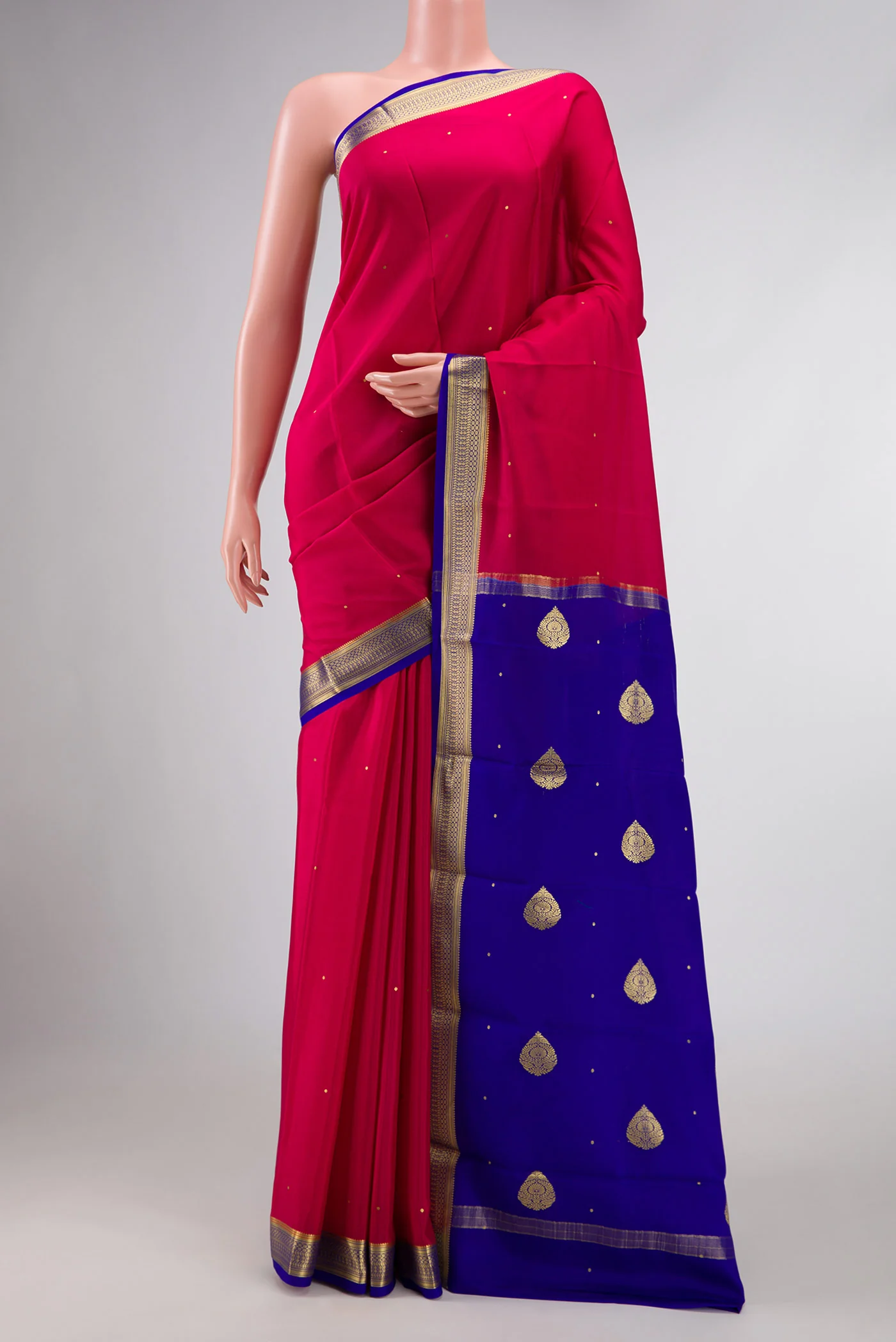 Pink Dual Tone Mysore Crepe Saree