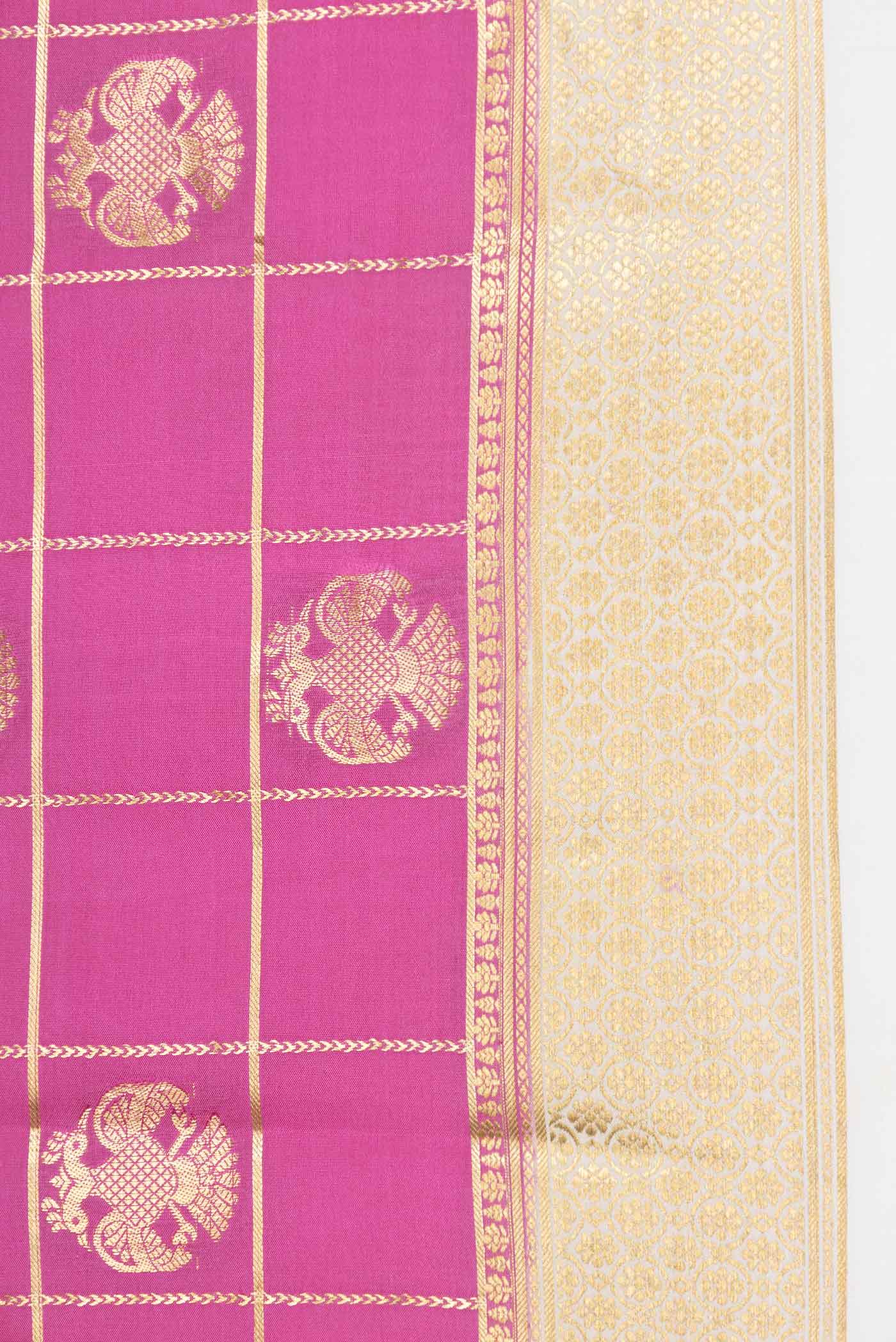 Pink Dual Tone Mysore Crepe Saree - Image 3