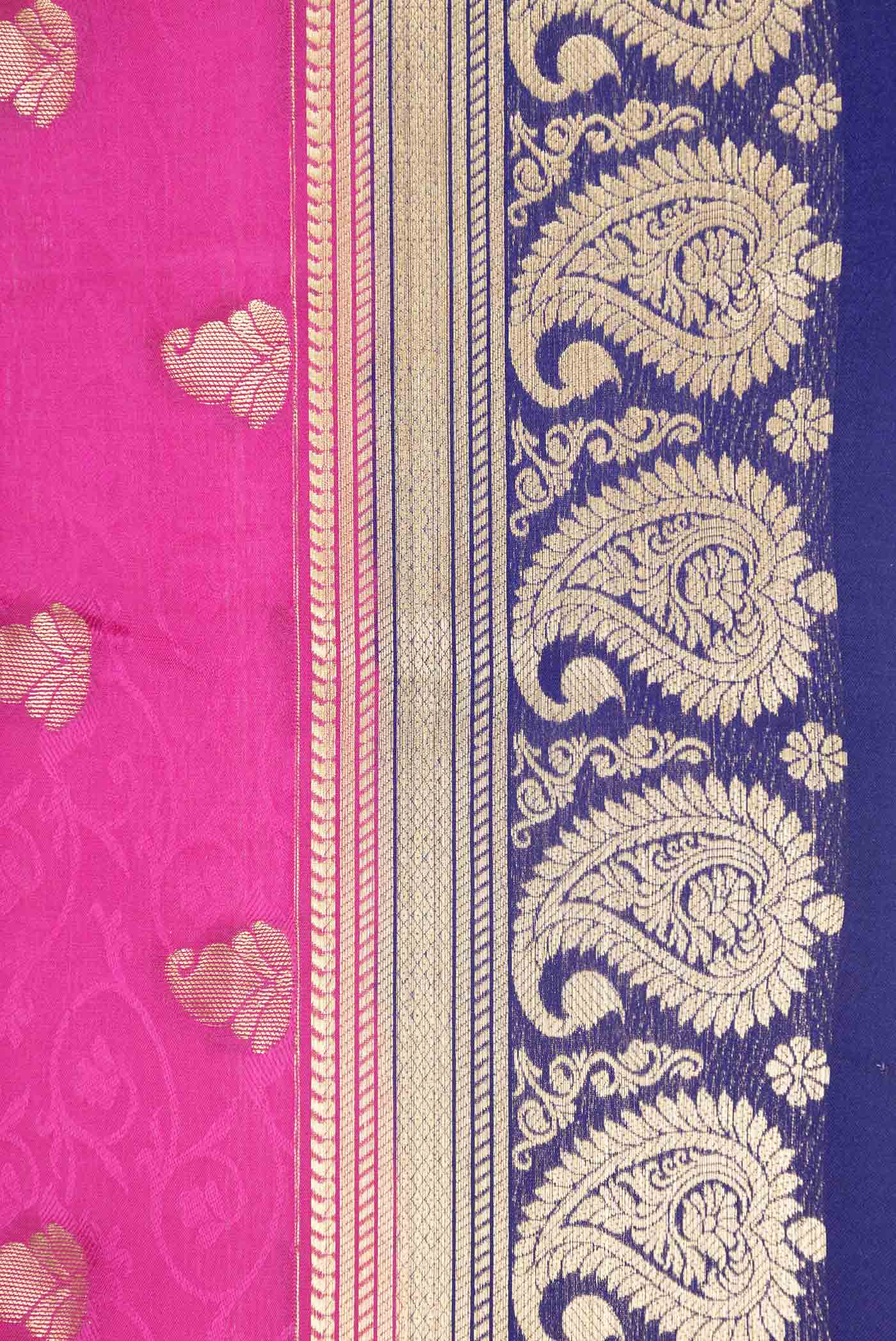 Pink Dual Tone Mysore Crepe Saree - Image 3
