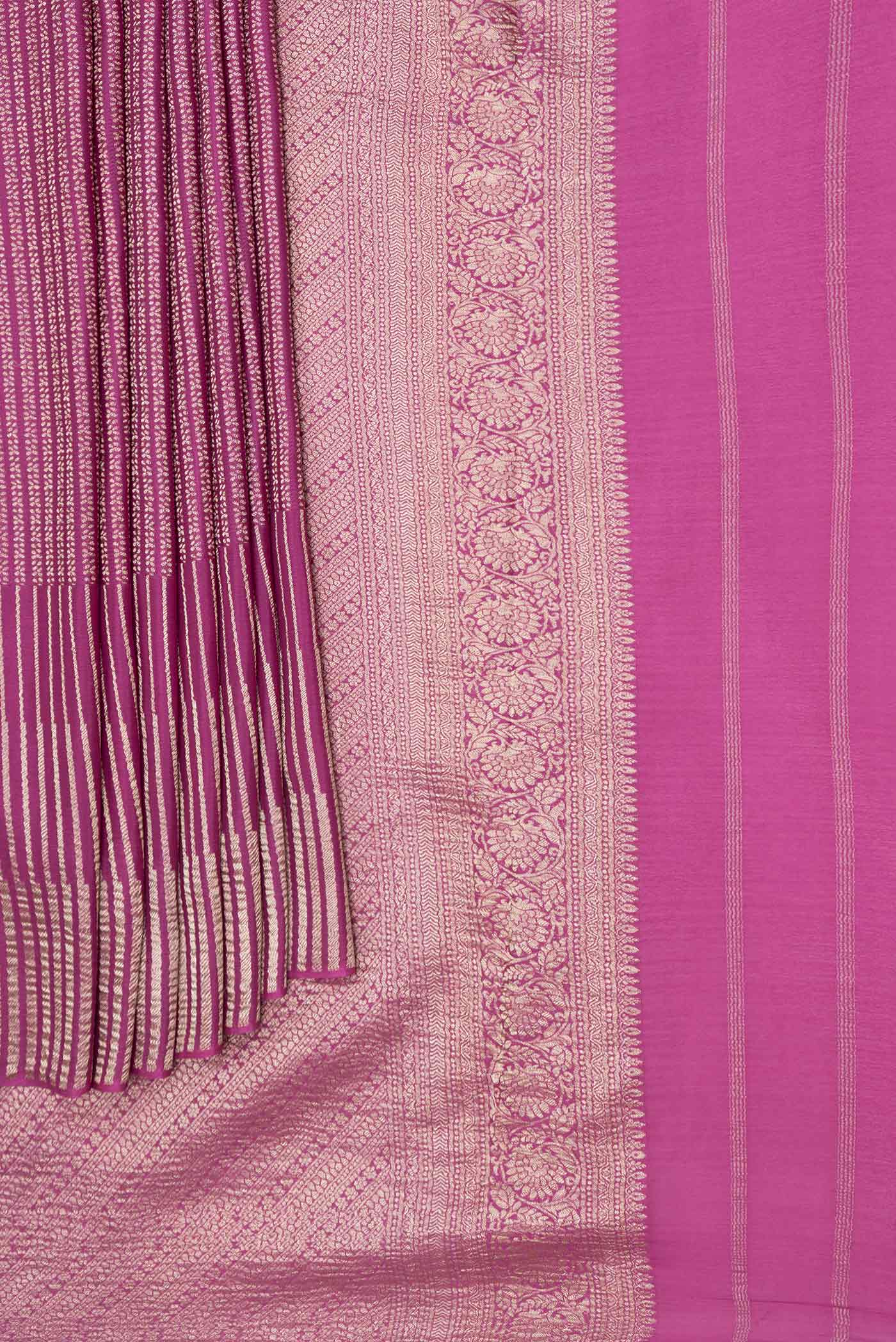 Magenta Mysore Crepe Saree - Image 4