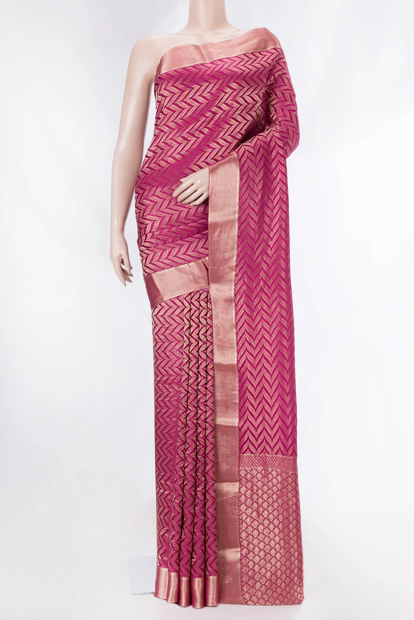 Light Magenta Mysore Crepe Saree