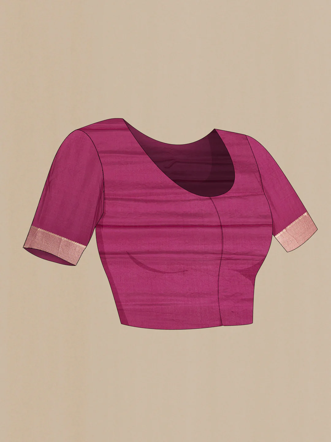 Light Magenta Mysore Crepe Saree - Image 4