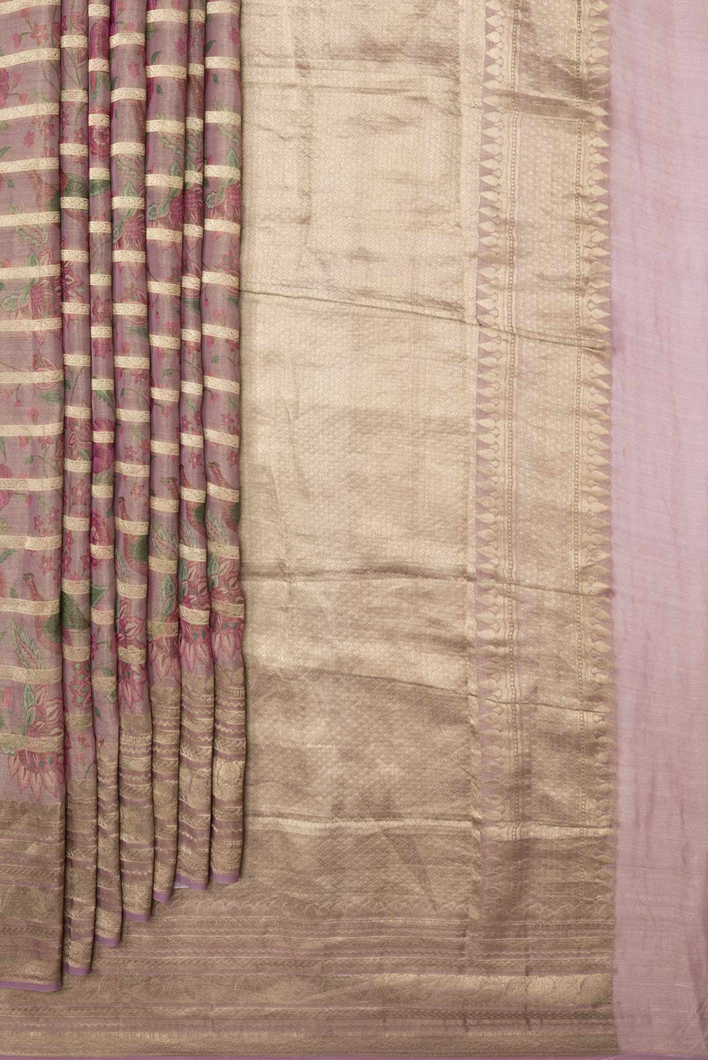 Dark Pink Mysore Georgette Saree - Image 4