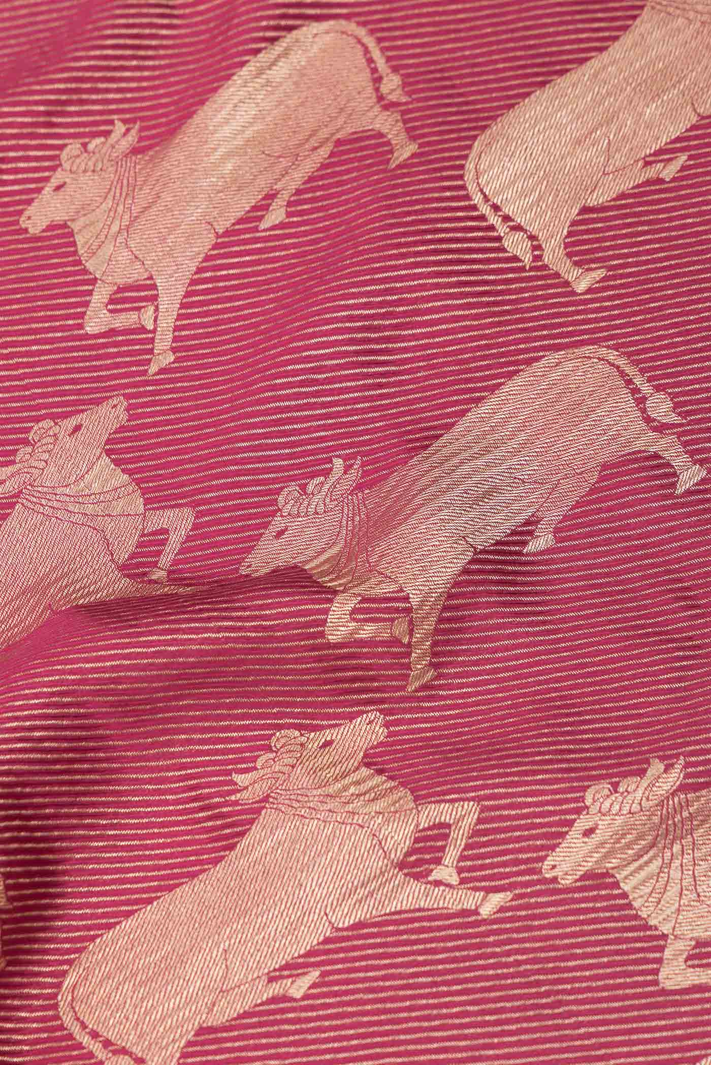 Pink Mysore Crepe Saree - Image 2
