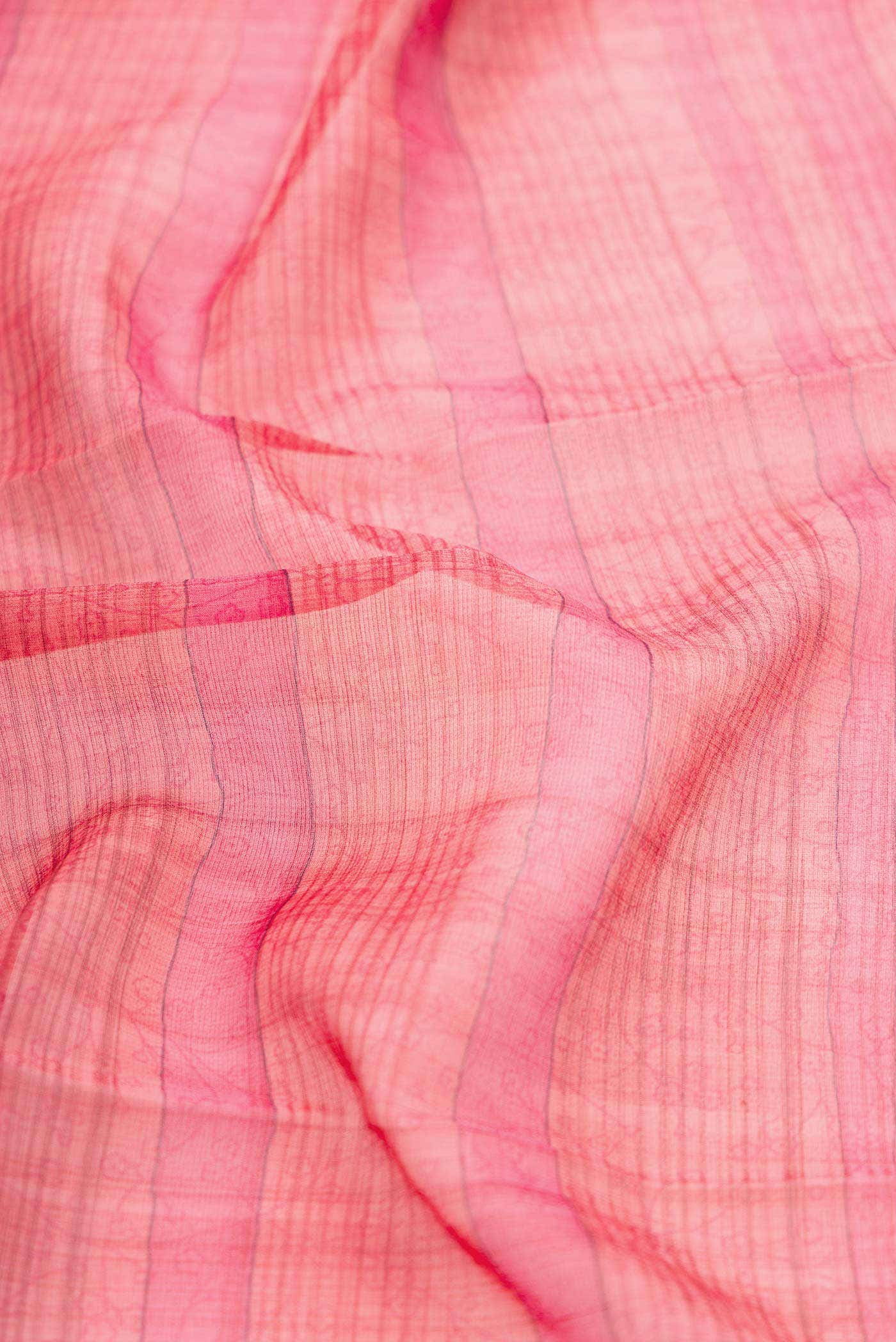 Pink Dual Tone Mysore Georgette Saree - Image 2