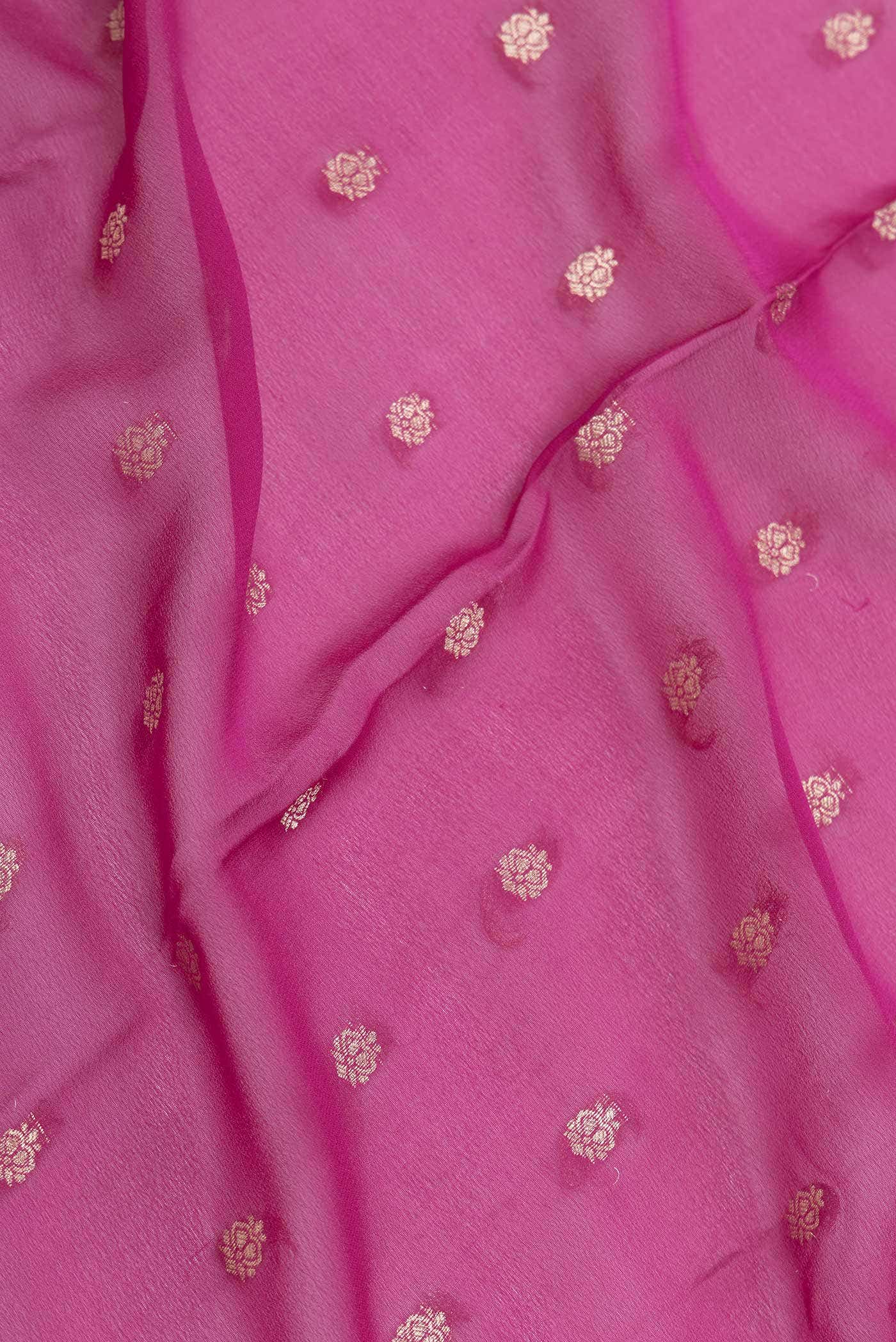 Pink Dual Tone Mysore Georgette Saree - Image 2