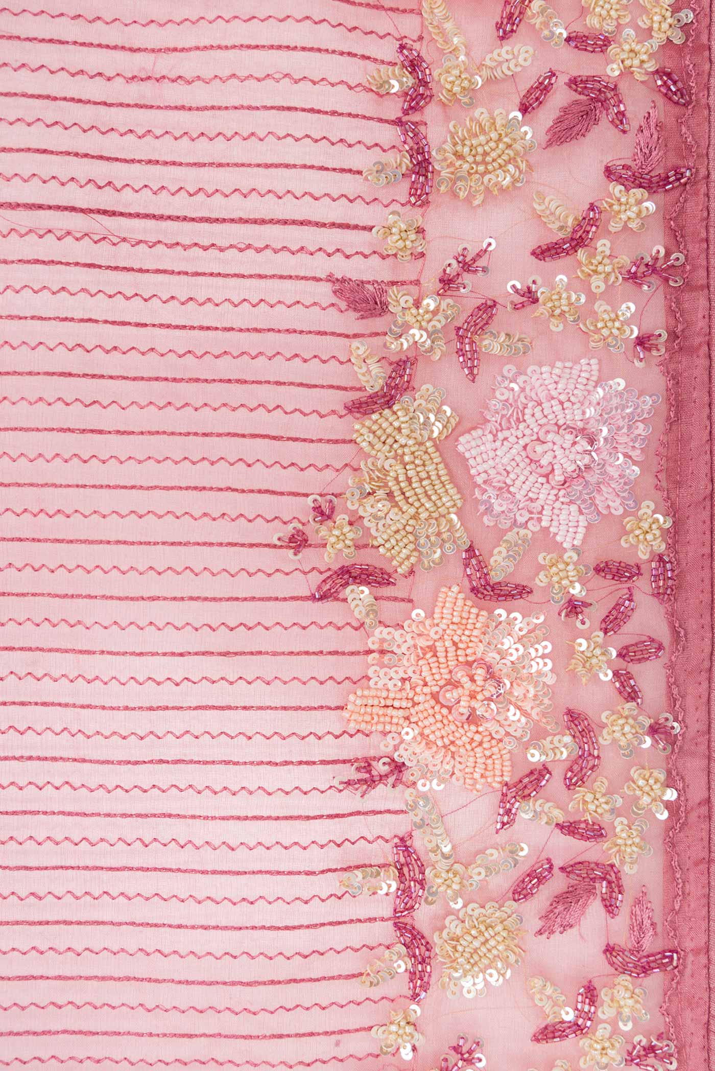 Pink Organza Silk Saree - Image 3