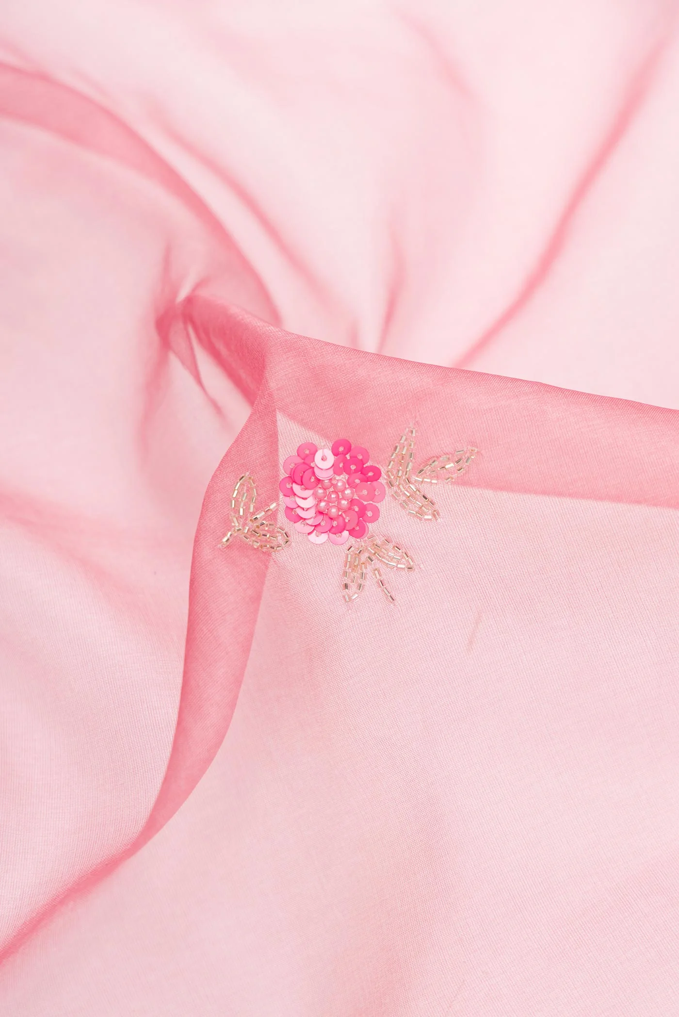 Pink Organza Silk Saree - Image 2