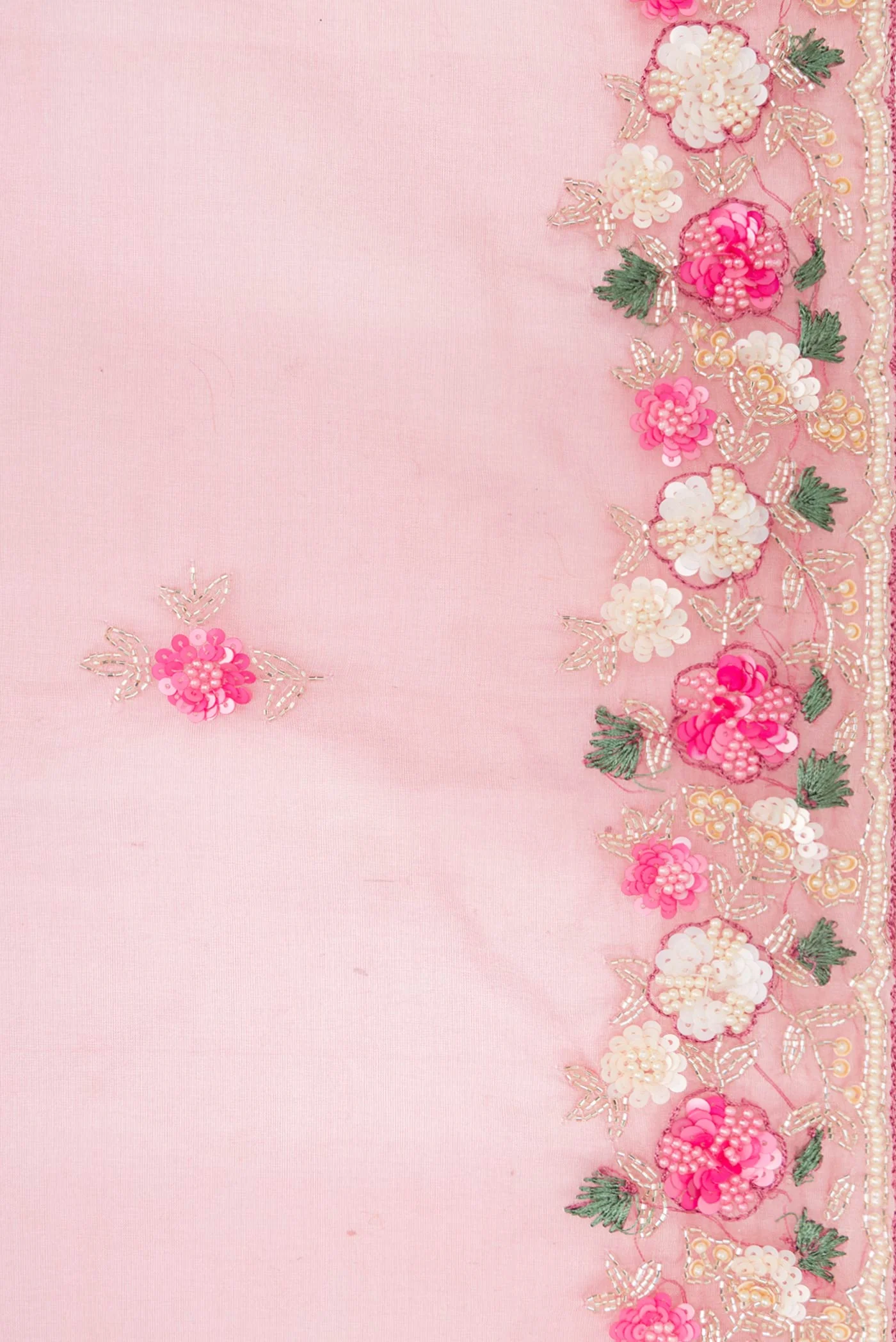 Pink Organza Silk Saree - Image 3
