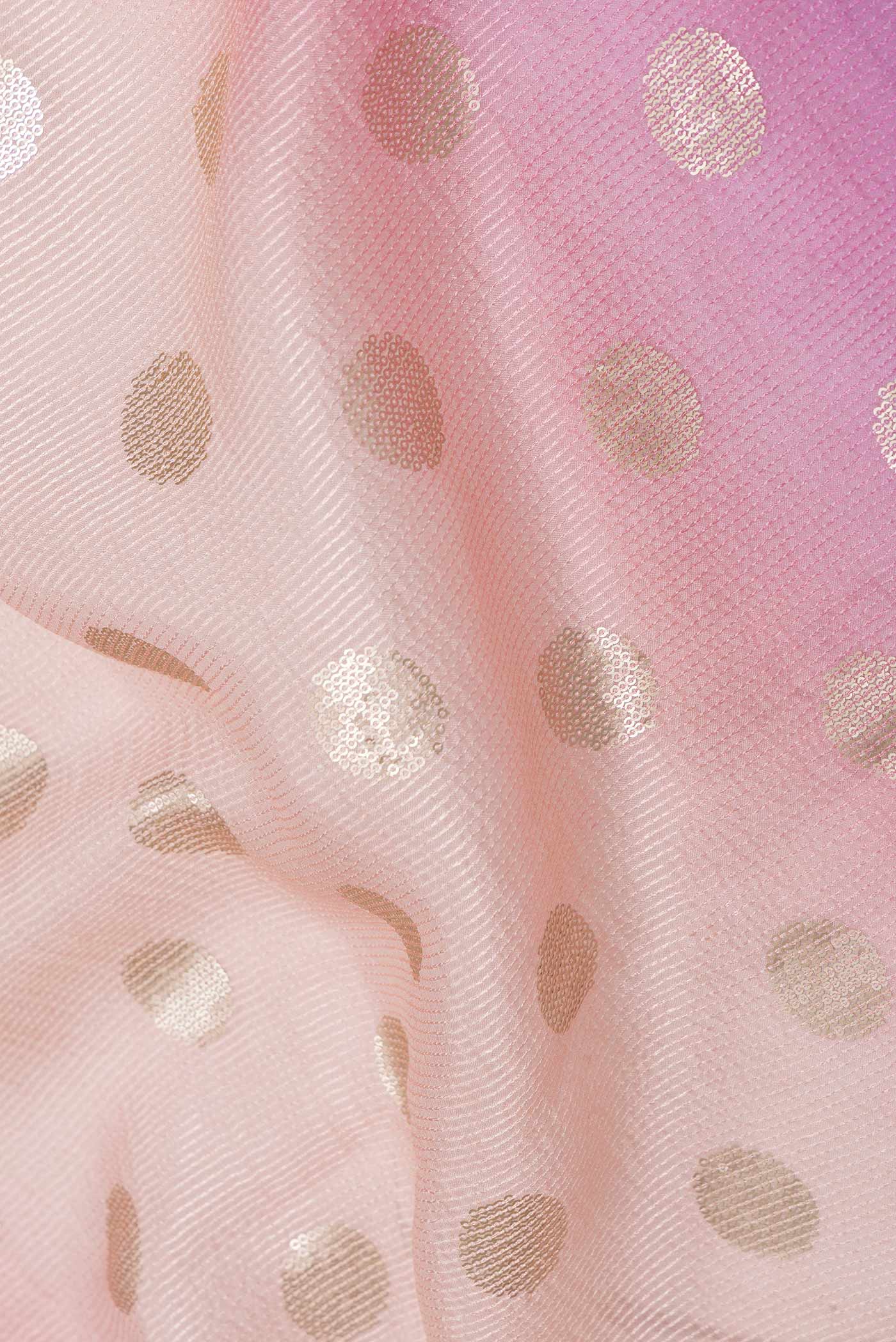 Pink Dual Tone Organza Silk Saree - Image 2