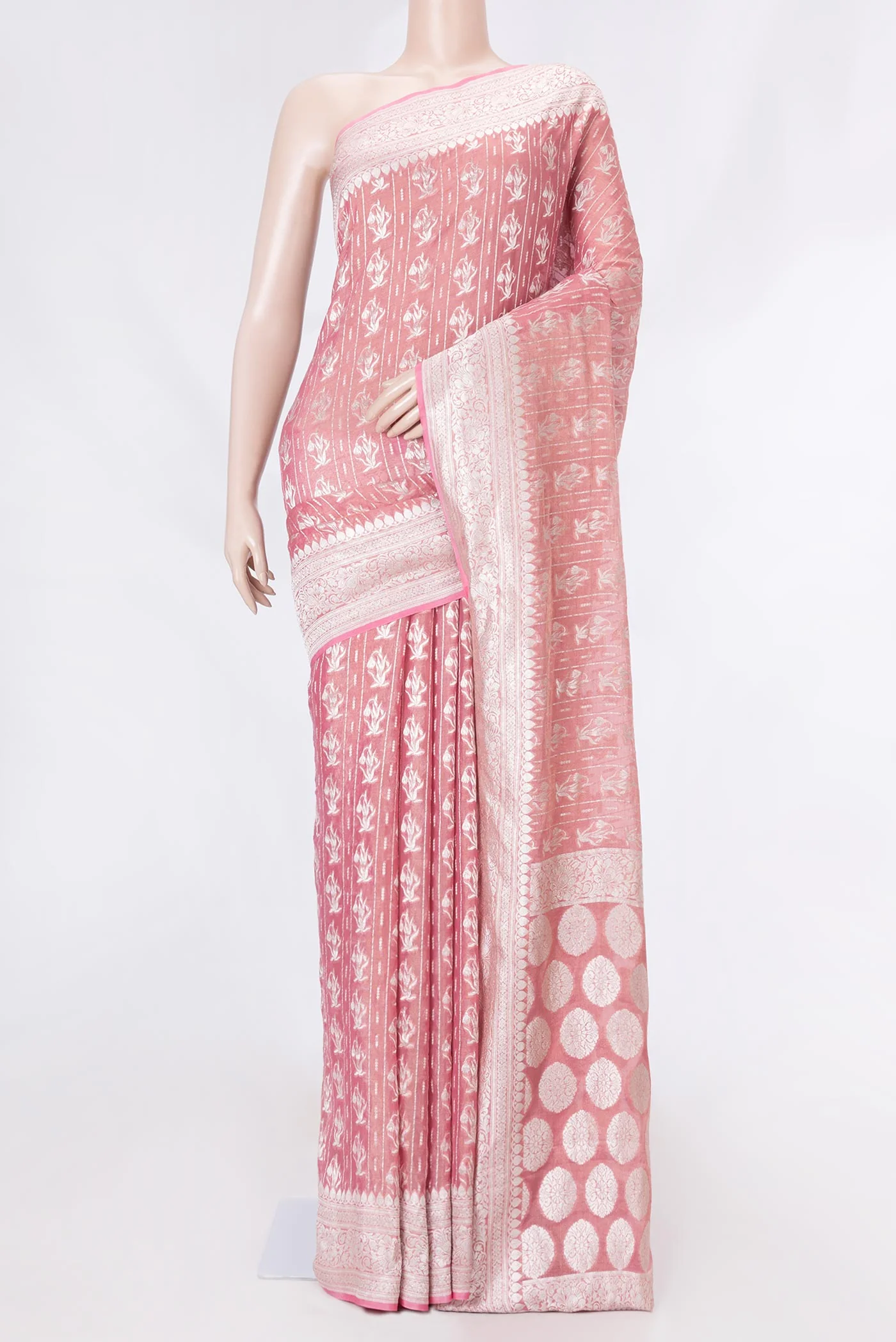 Pink Banarasi Georgette Saree
