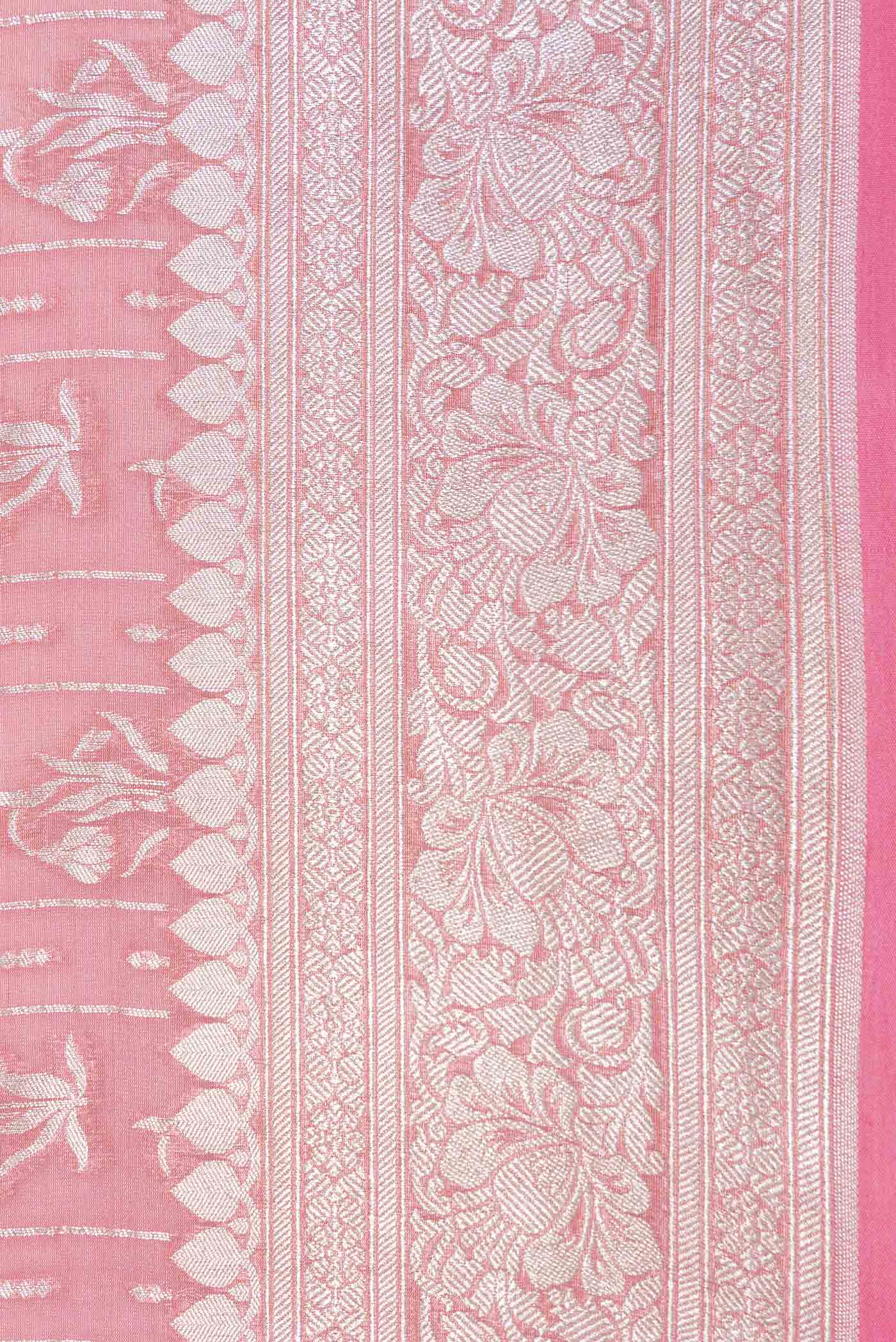 Pink Banarasi Georgette Saree - Image 3