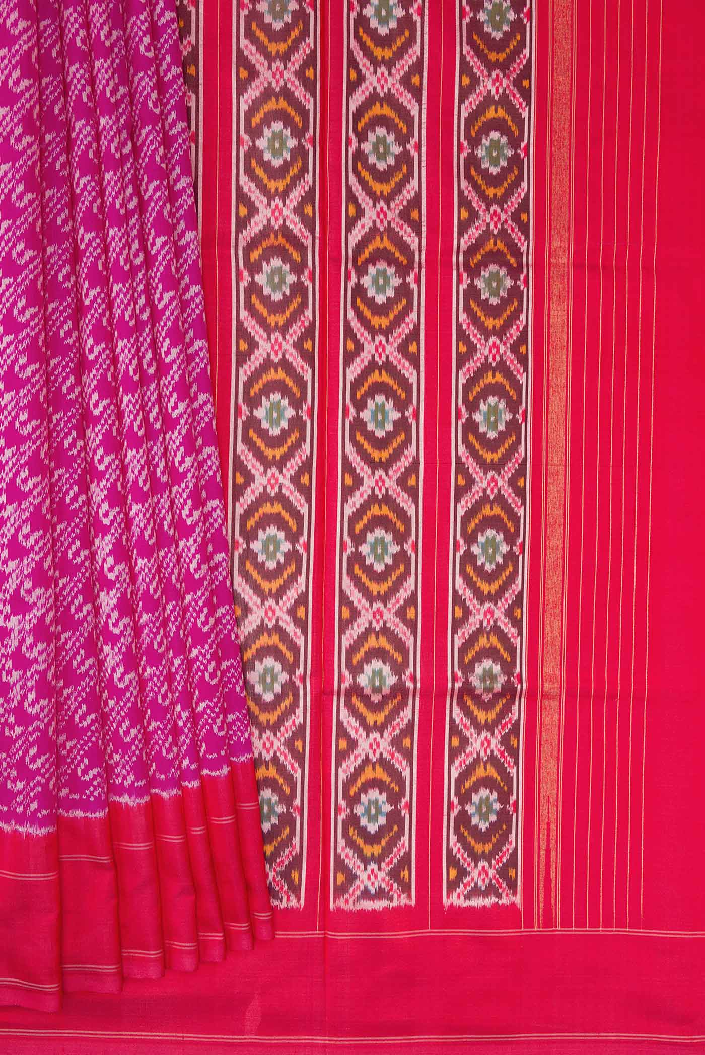Pink Dual Tone Rajkot Patola Silk Saree - Image 4