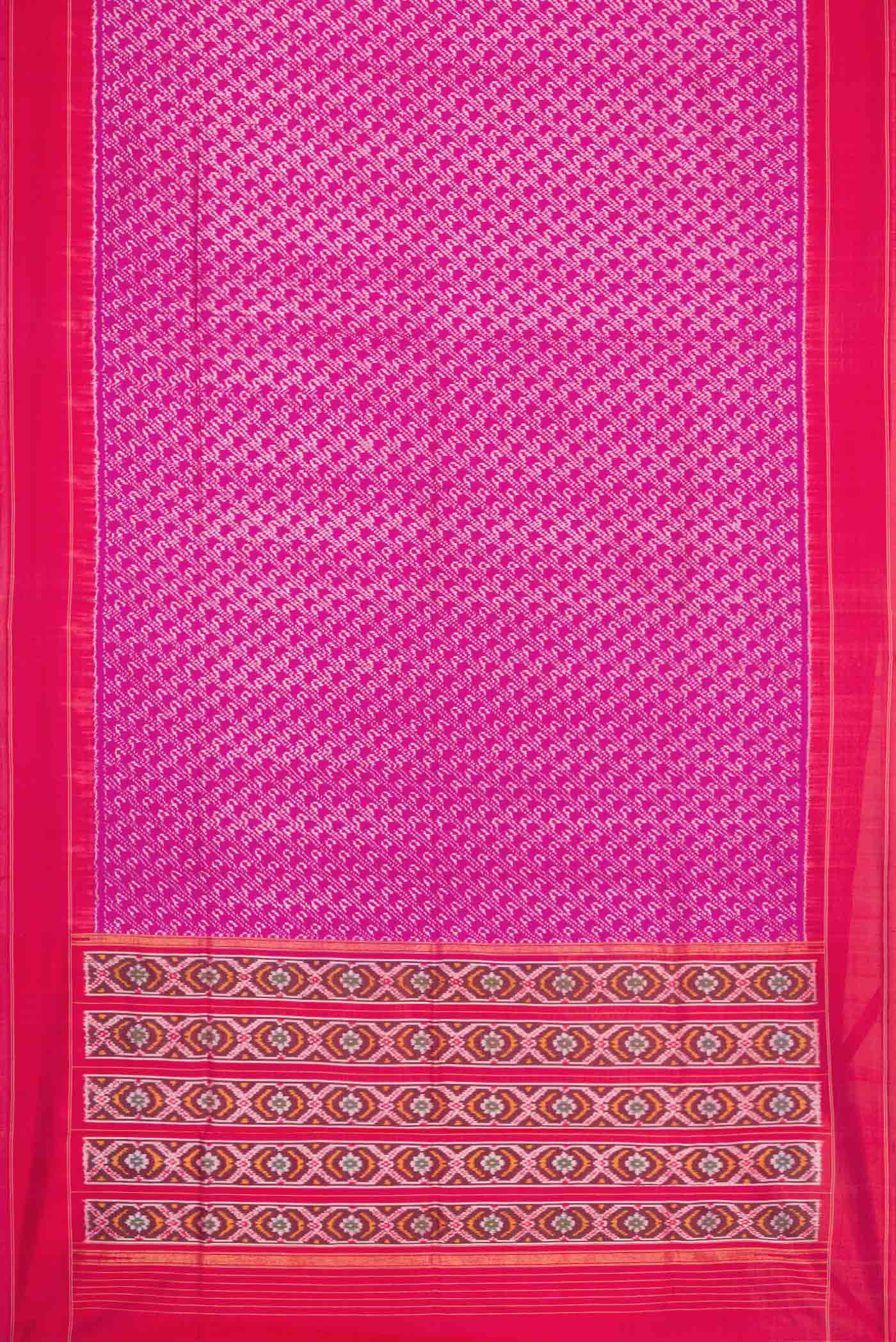 Pink Dual Tone Rajkot Patola Silk Saree - Image 6