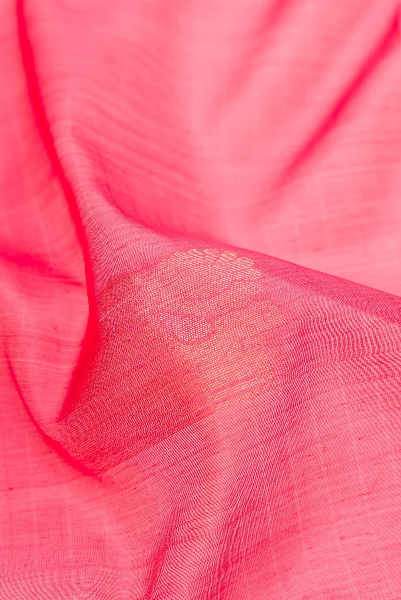 Pink Silk Cotton Saree - Image 2