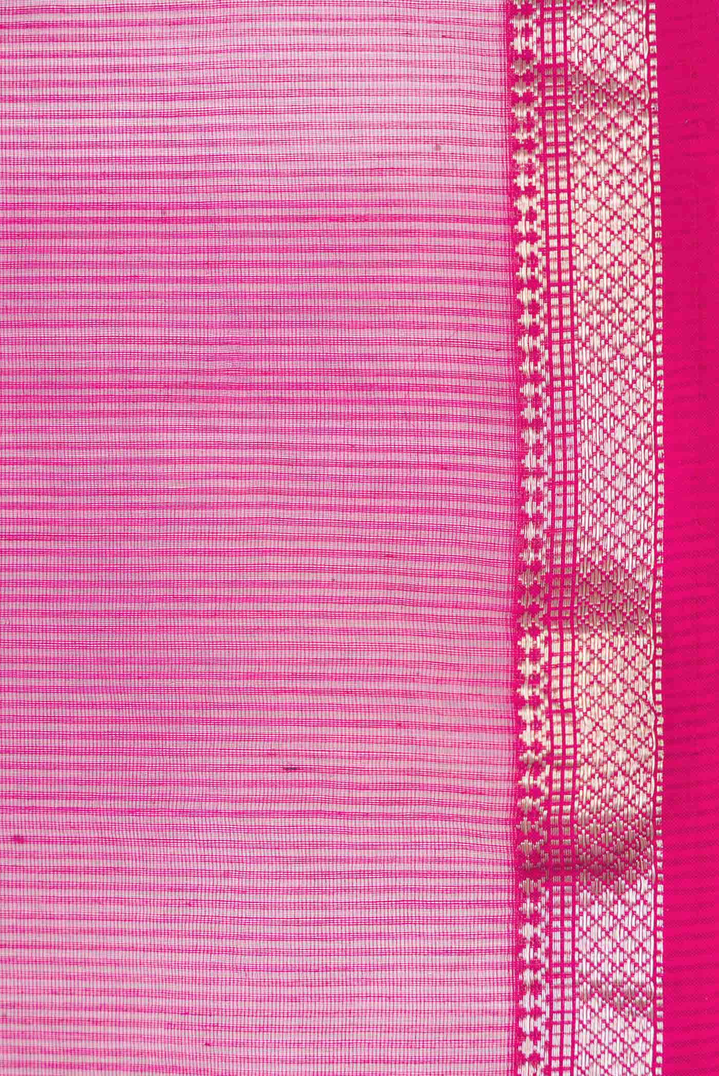 Pink Dual Tone Silk Cotton Saree - Image 3
