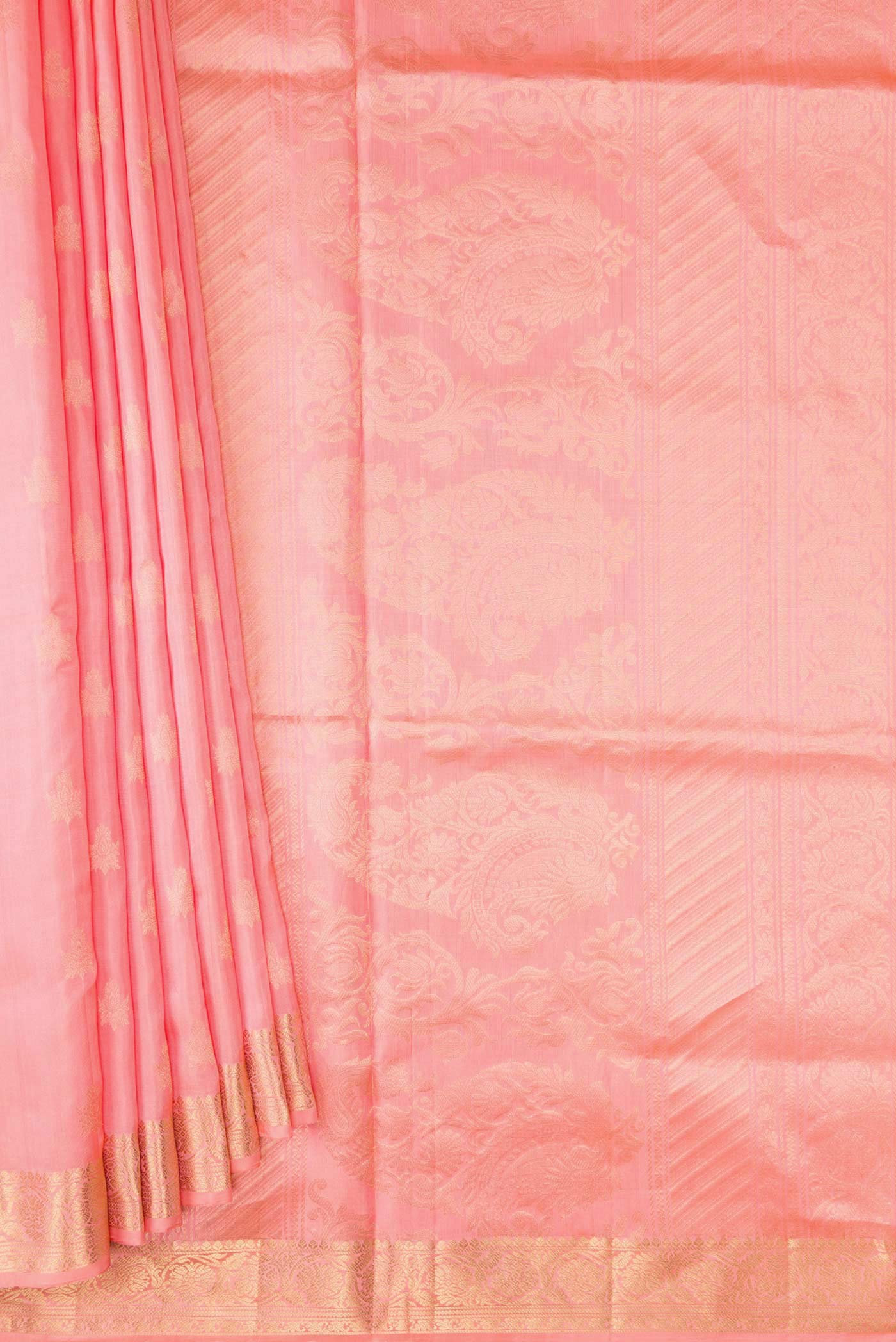 Pink Dual Tone Soft Silk Saree - Image 4