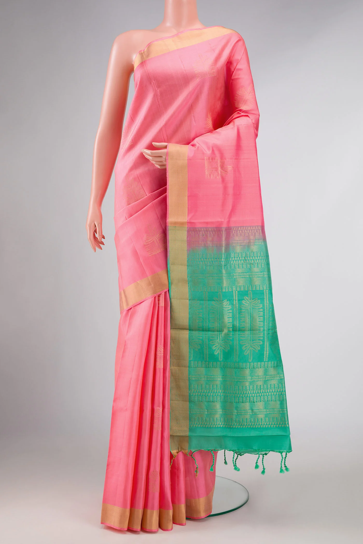 Pink Dual Tone Soft Silk Saree