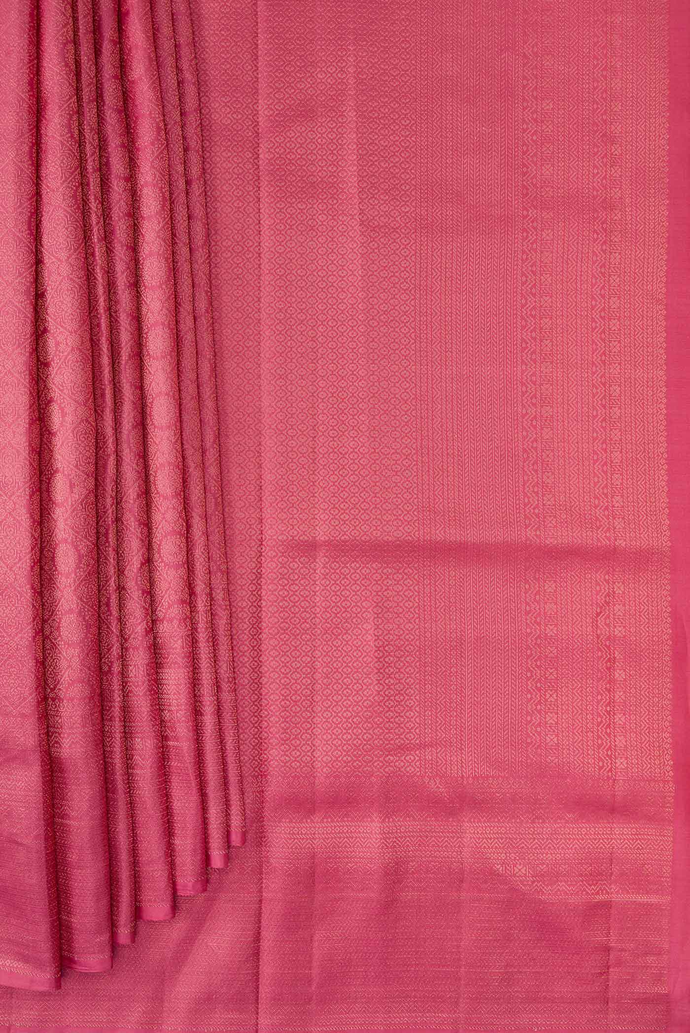 Pink Dual Tone Soft Silk Saree - Image 4