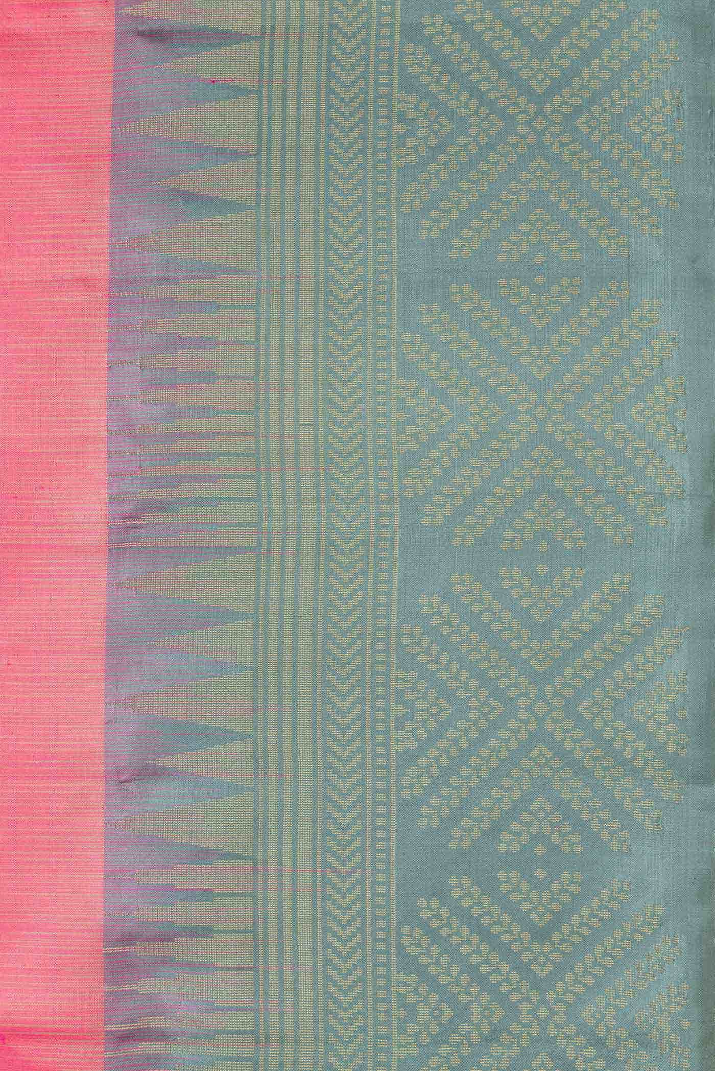 Pink Dual Tone Soft Silk Saree - Image 3