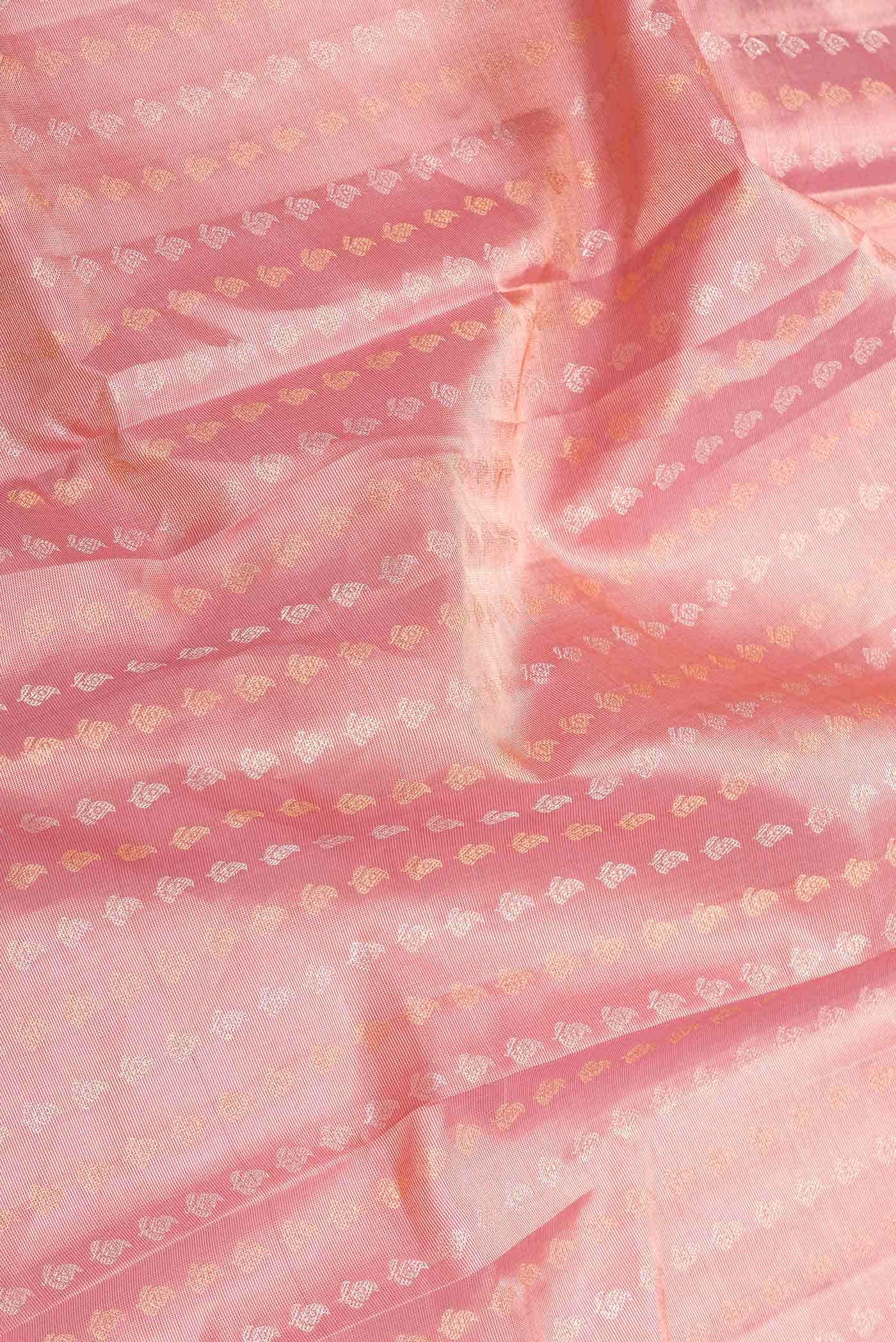 Pink Dual Tone Soft Silk Saree - Image 3