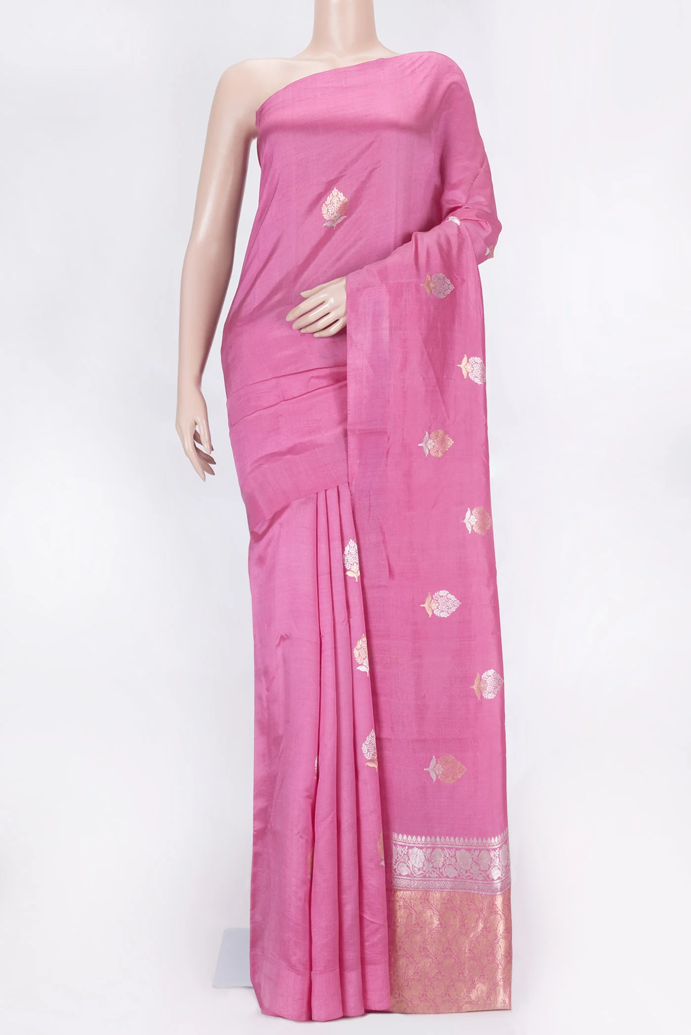 Pink Dual Tone Tussar Saree