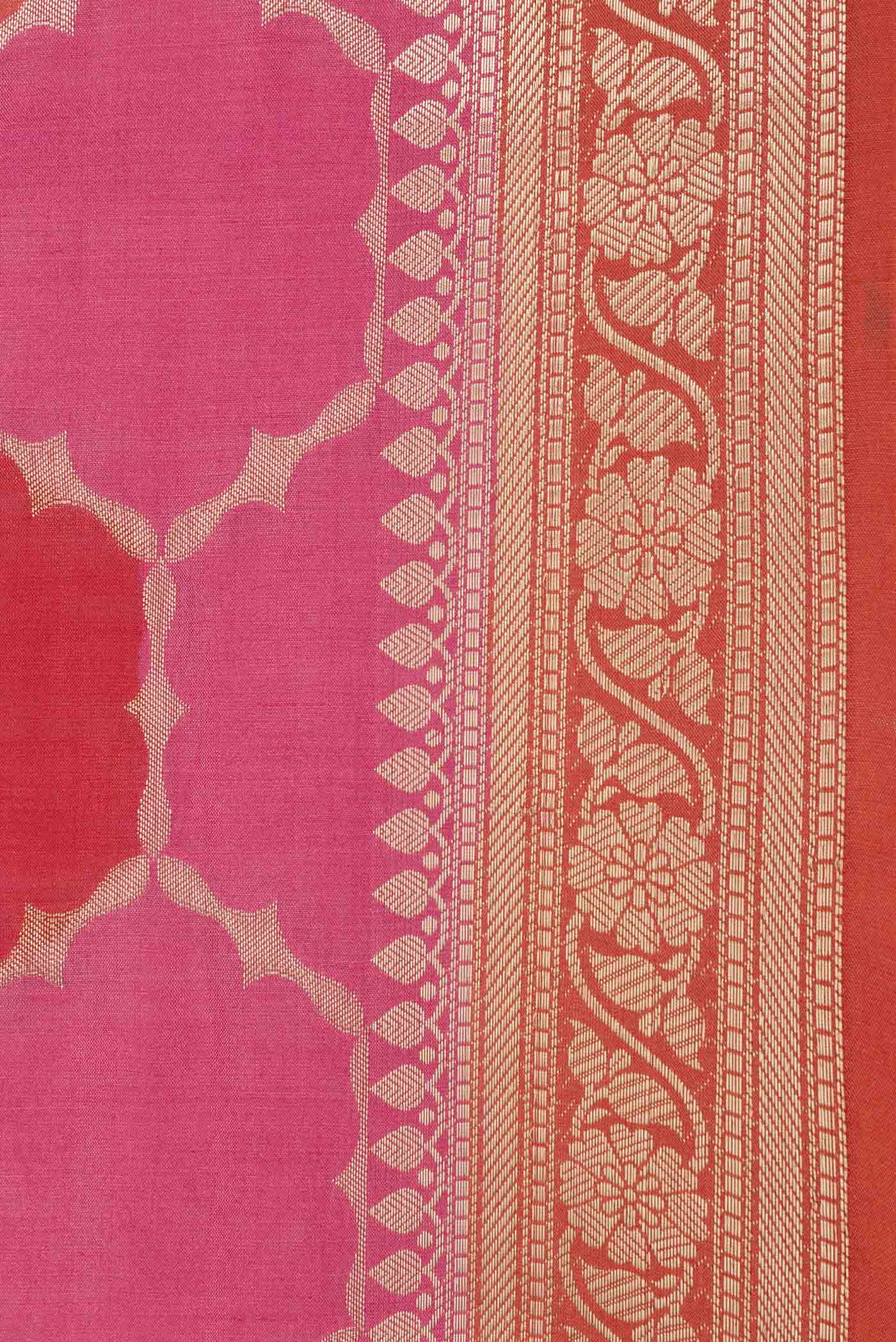 Pink Banarasi Raw Silk Saree - Image 3