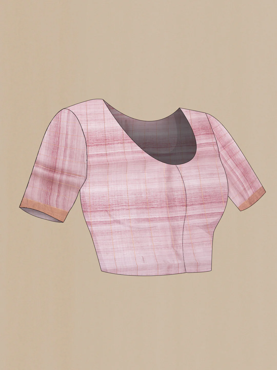 Pink Dual Tone Tussar Silk Saree - Image 4