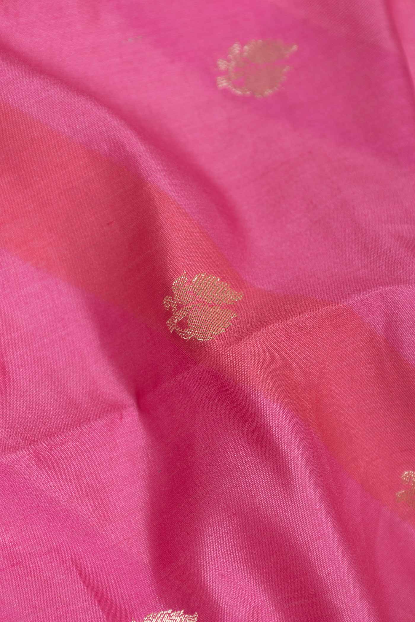 Pink Banarasi Raw Silk Saree - Image 2