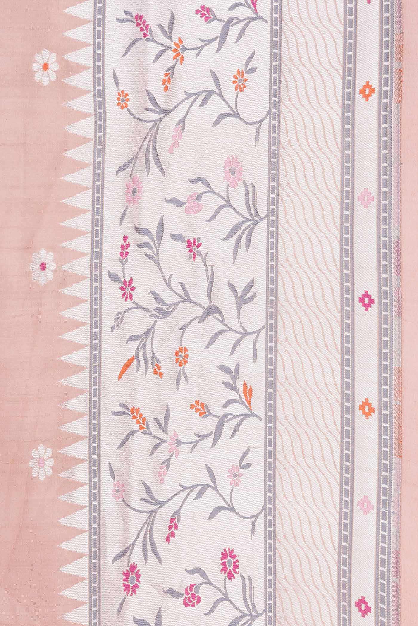 Rose Gold Tussar Silk Saree - Image 3