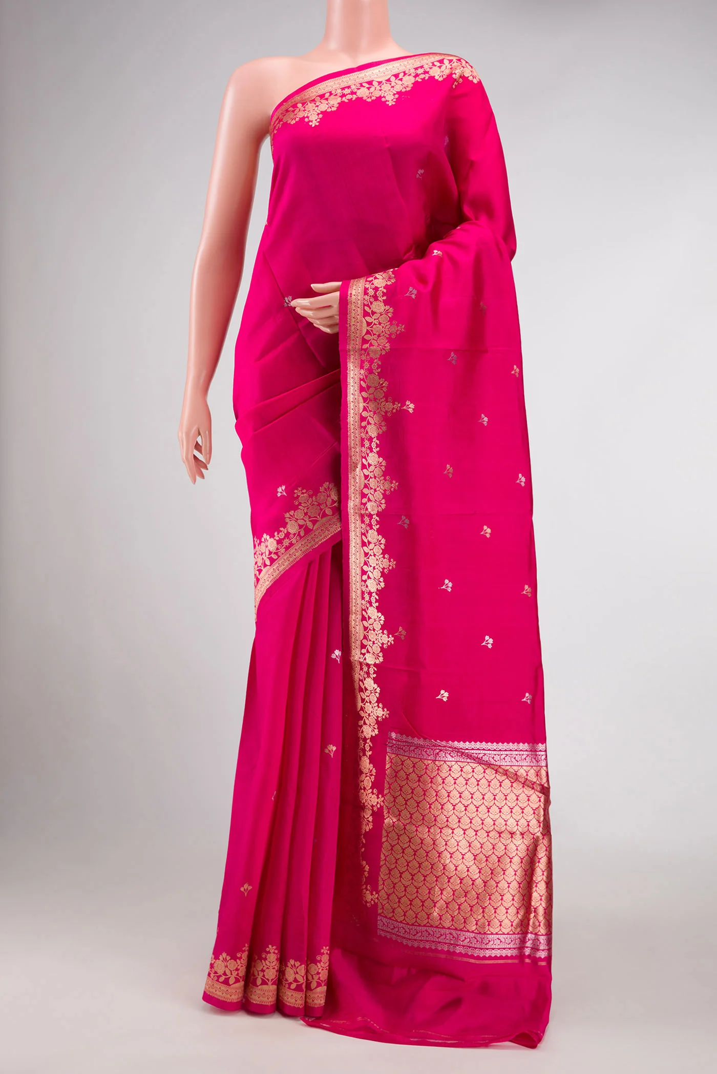 Pink Banarasi Katan Silk Saree