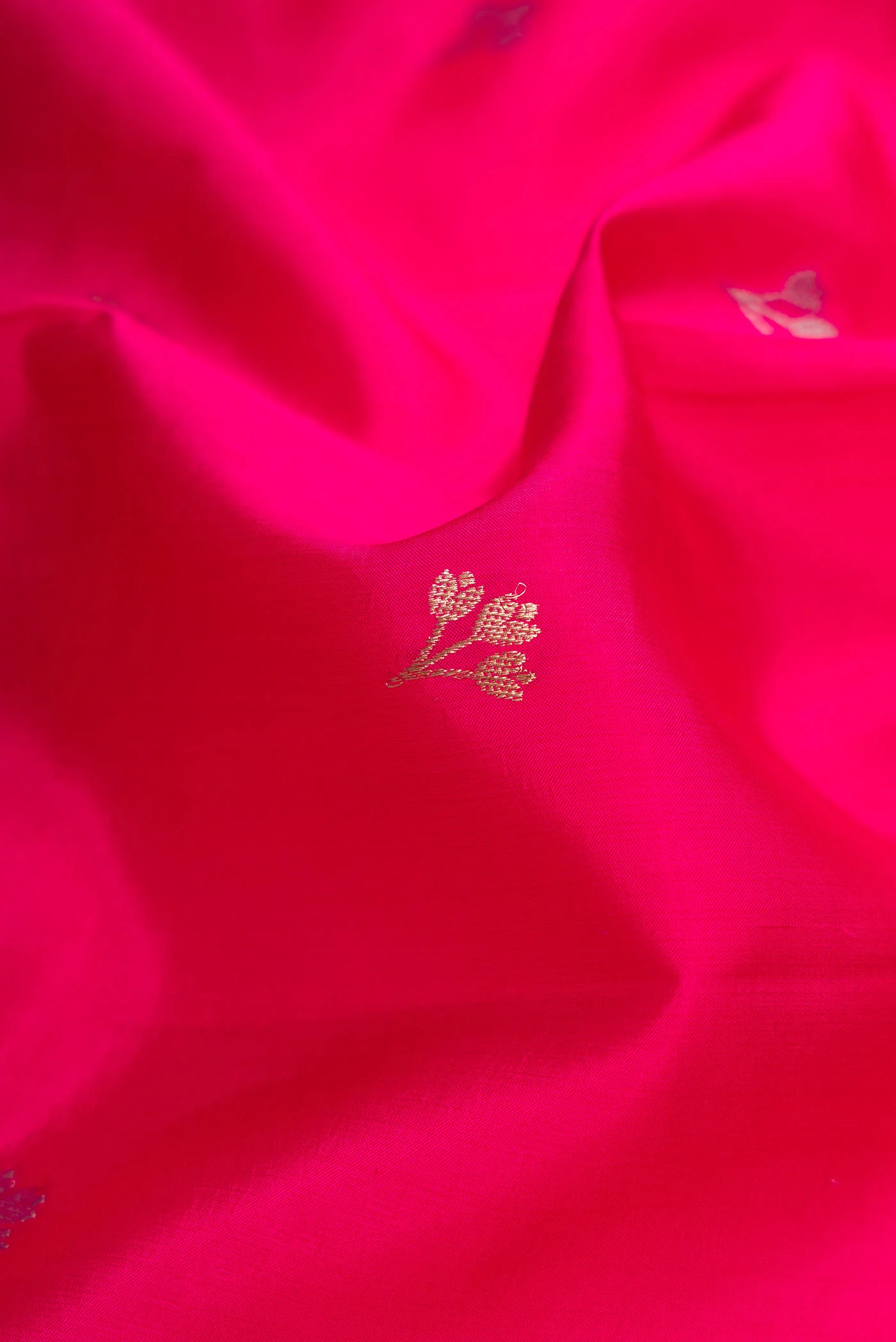 Pink Banarasi Katan Silk Saree - Image 2