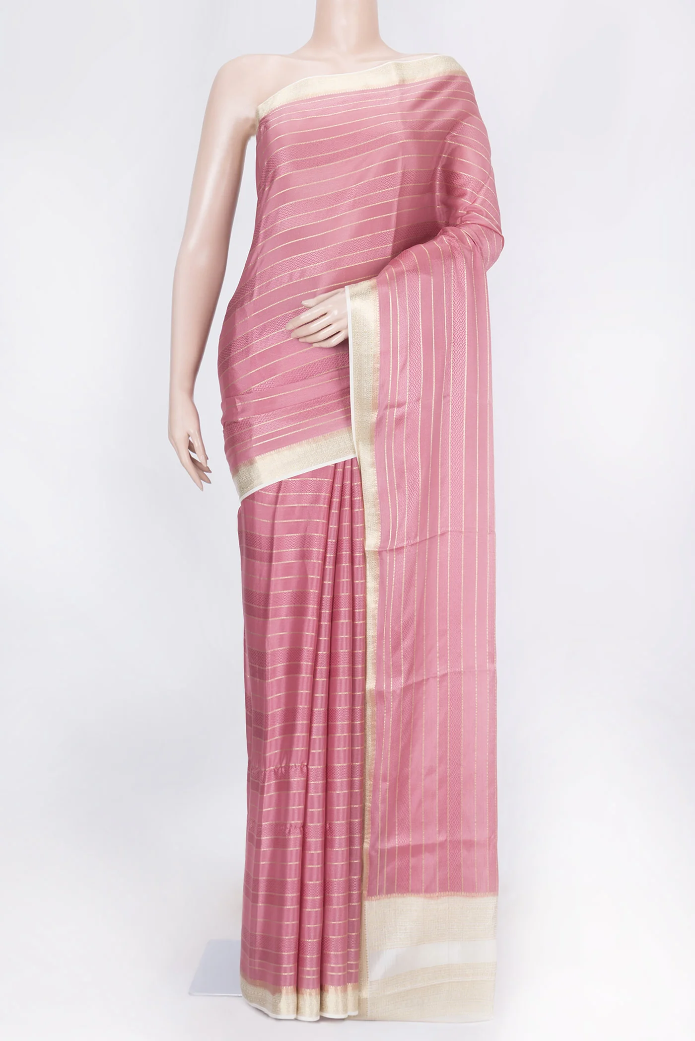 Pink Dual Tone Tussar Silk Saree