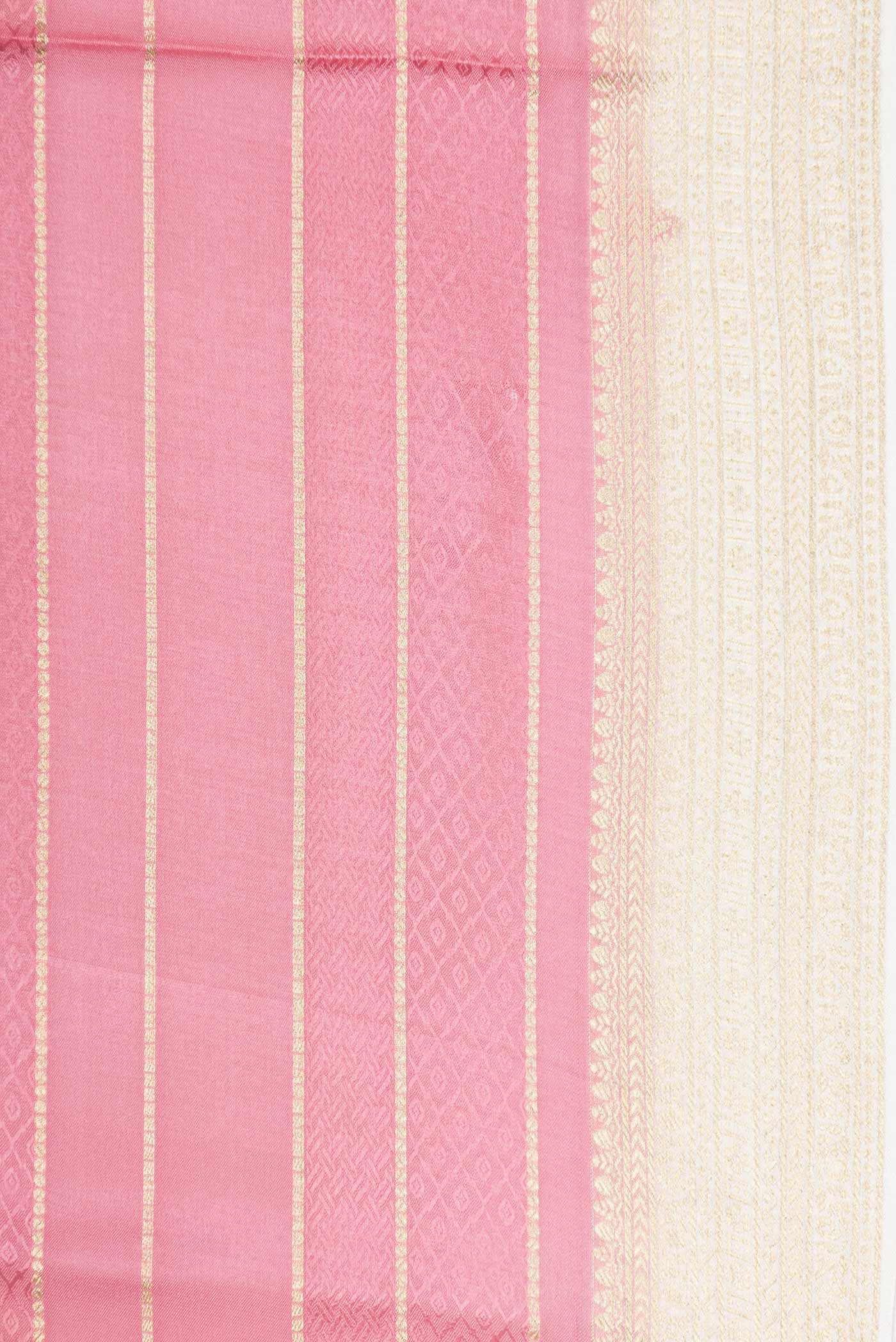Pink Dual Tone Tussar Silk Saree - Image 3