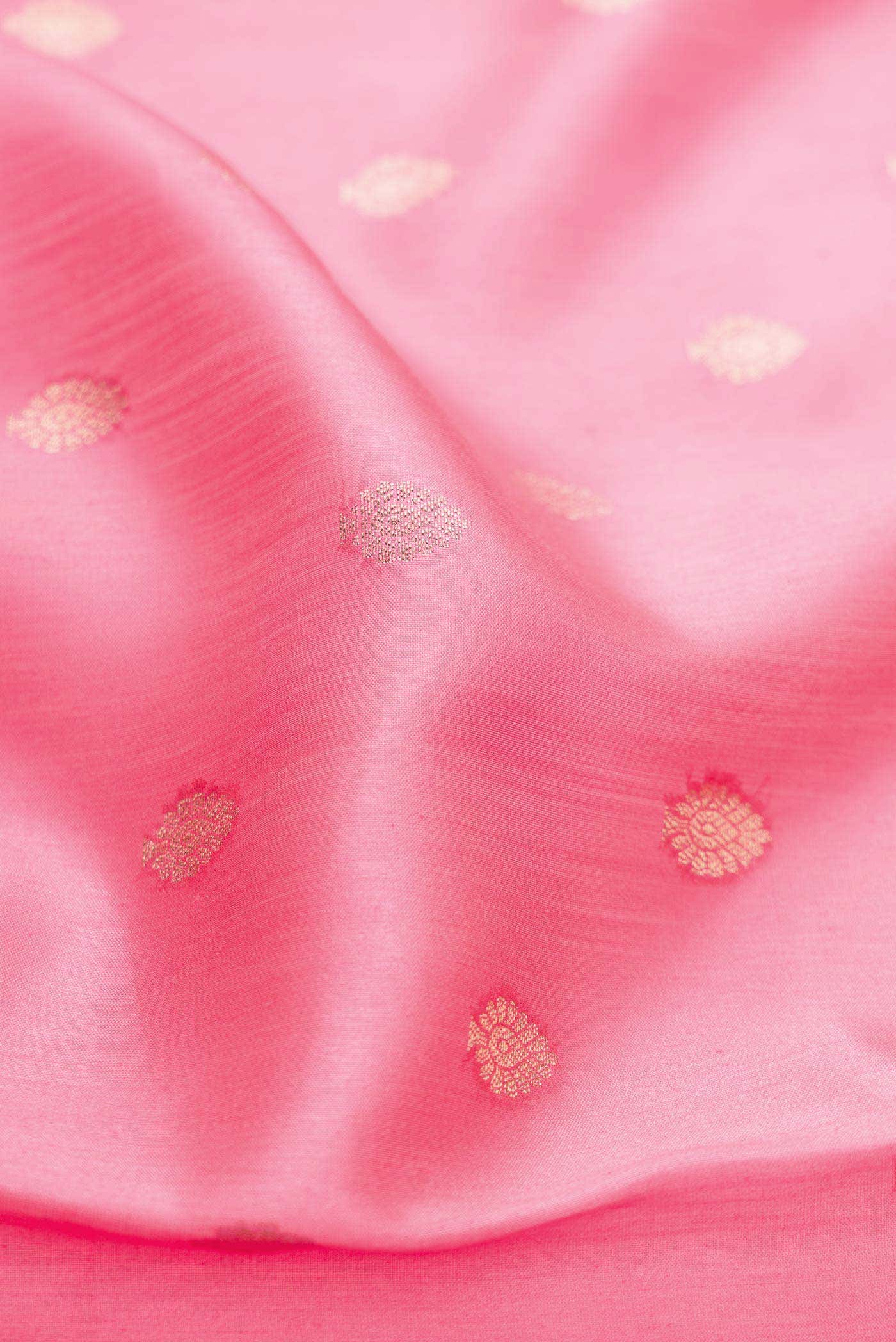 Rose pink Banarasi Raw Silk Saree - Image 2