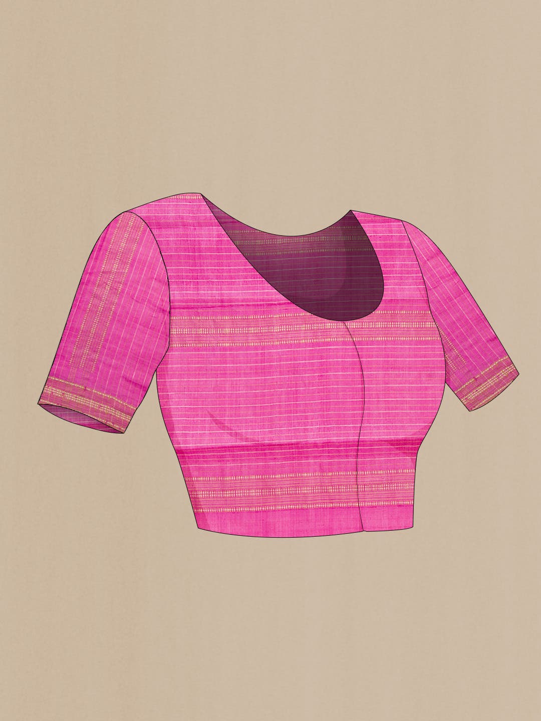 Pink Dual Tone Tussar Silk Saree - Image 4