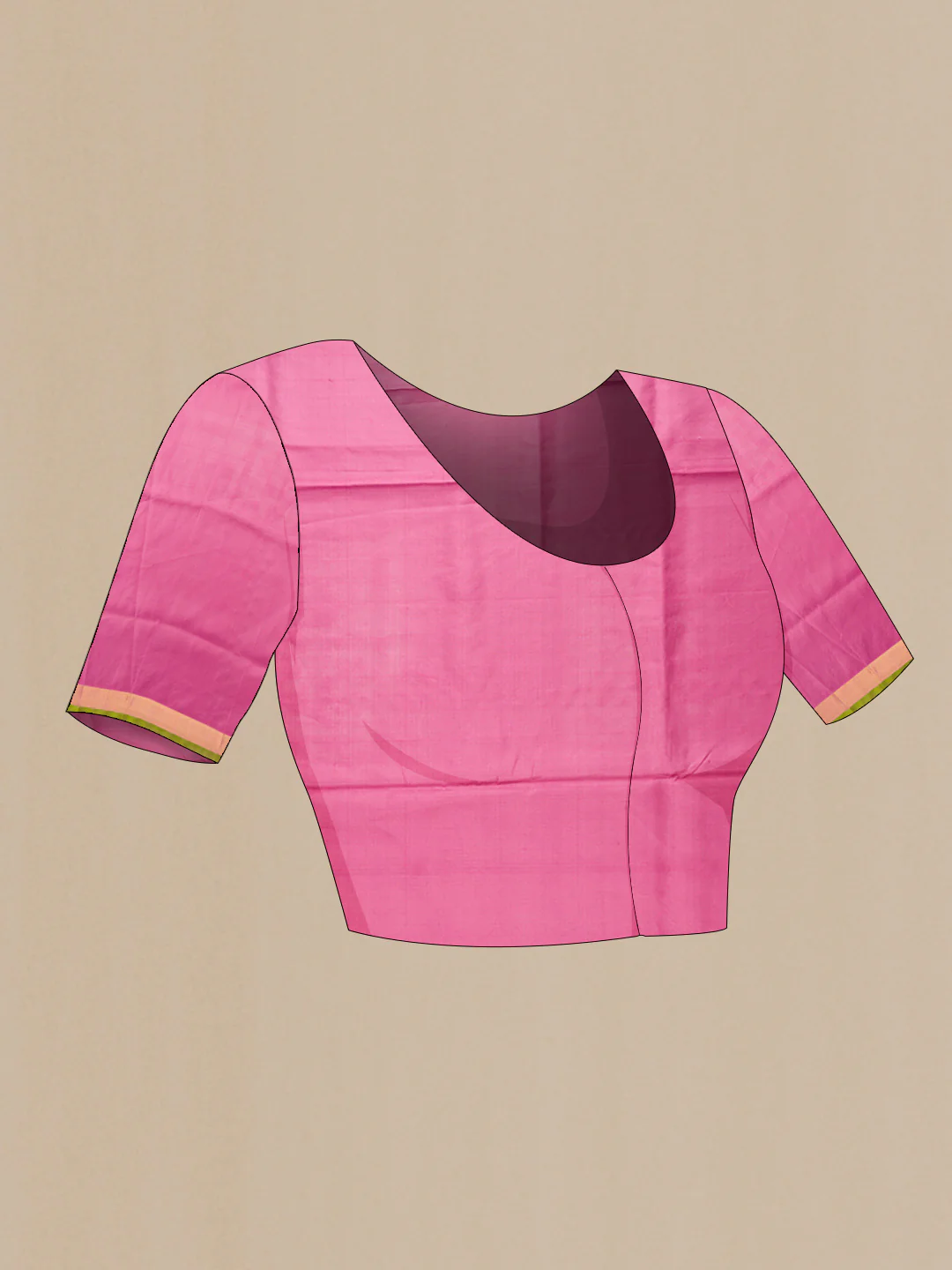 Pink Dual Tone Uppada Silk Saree - Image 5