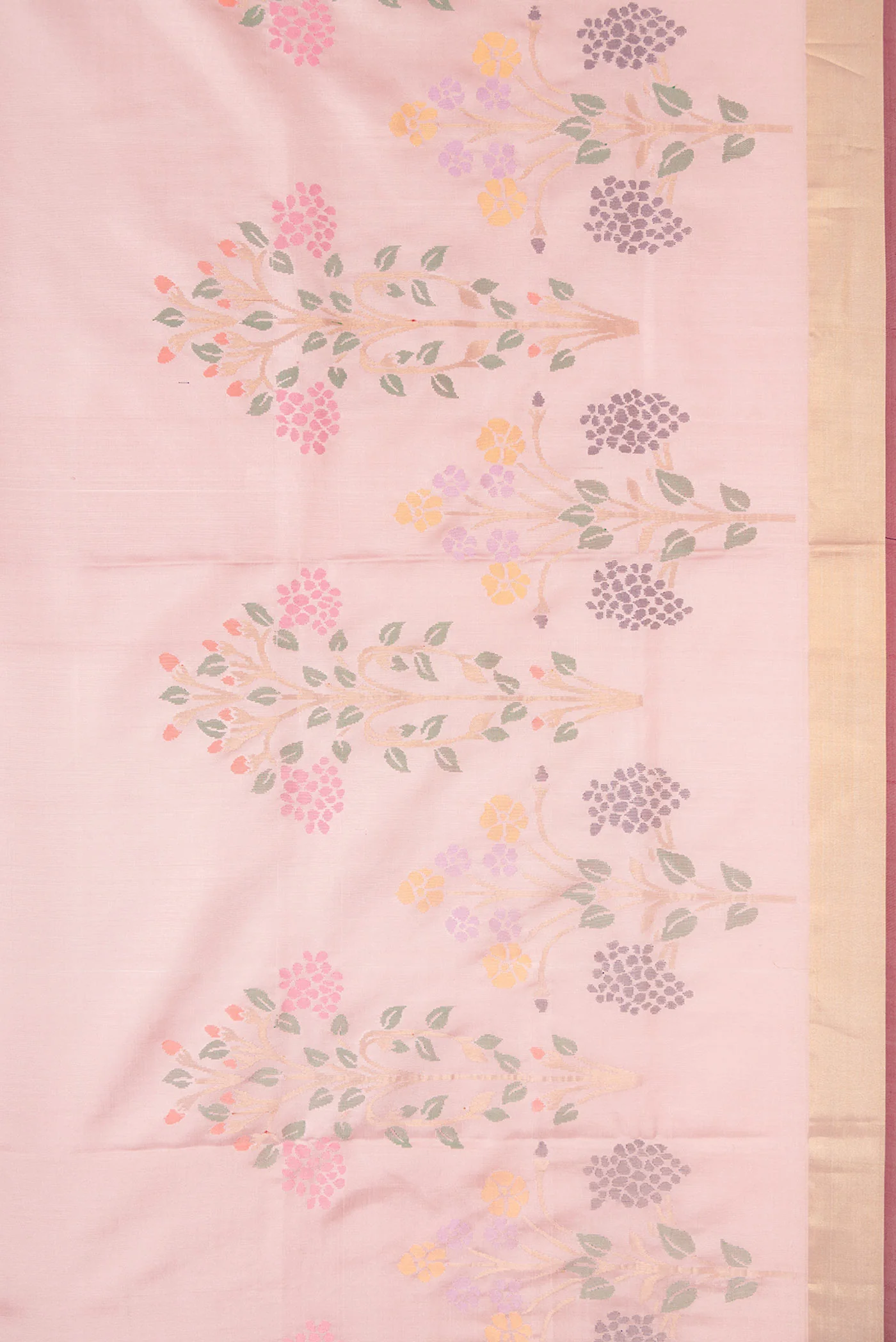 Pink Dual Tone Uppada Silk Saree - Image 4
