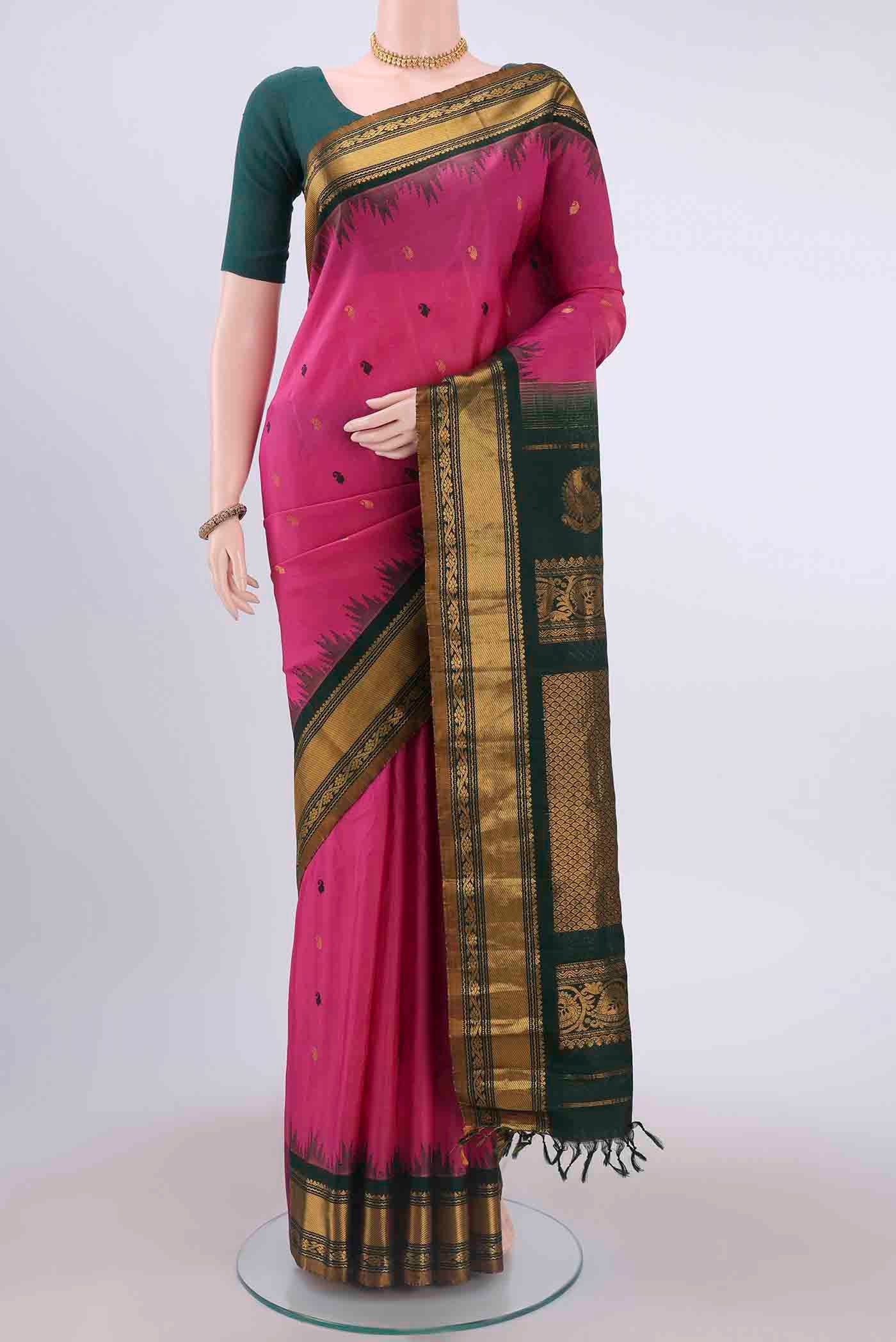 Pink Gadwal Silk Saree