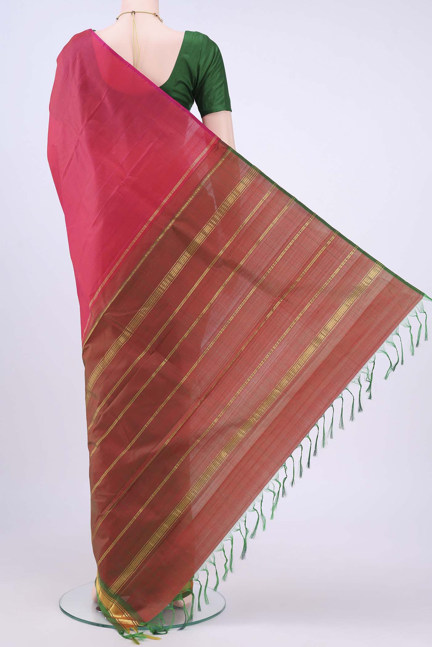 Pink Kanchipuram Saree - Image 3