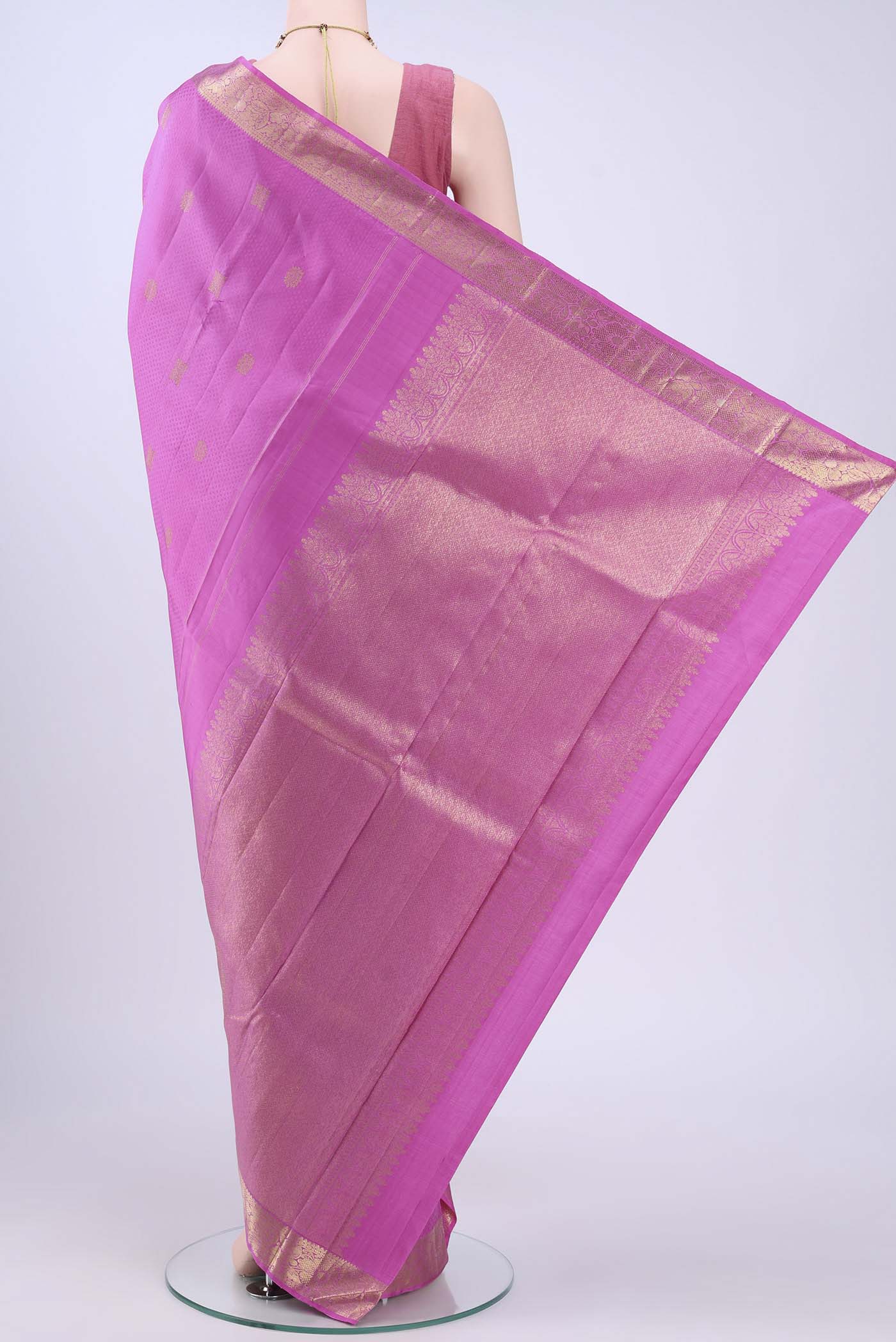 Pink Kanchipuram Saree - Image 3