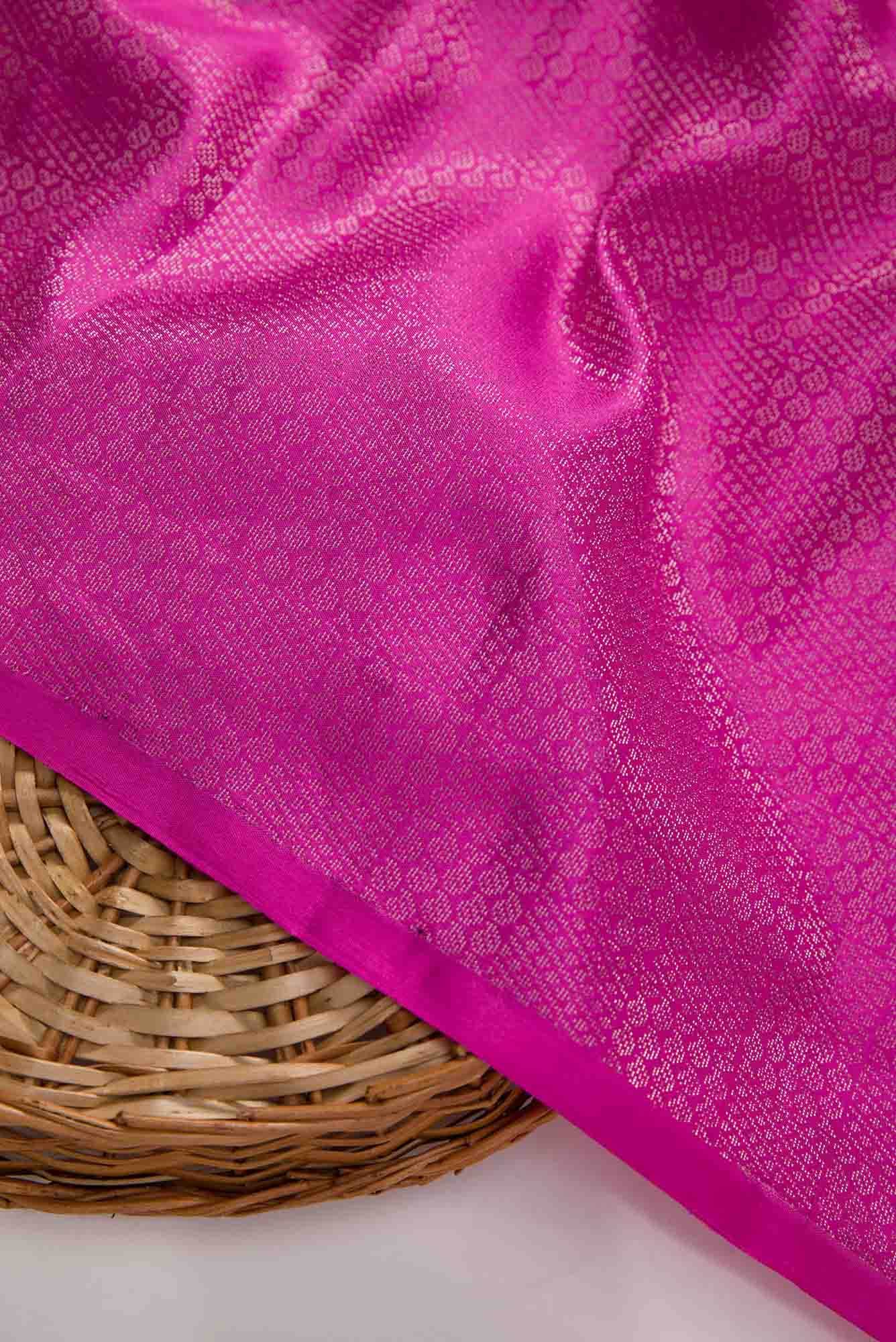 Pink Kanchipuram Silk Dress Material - Image 3