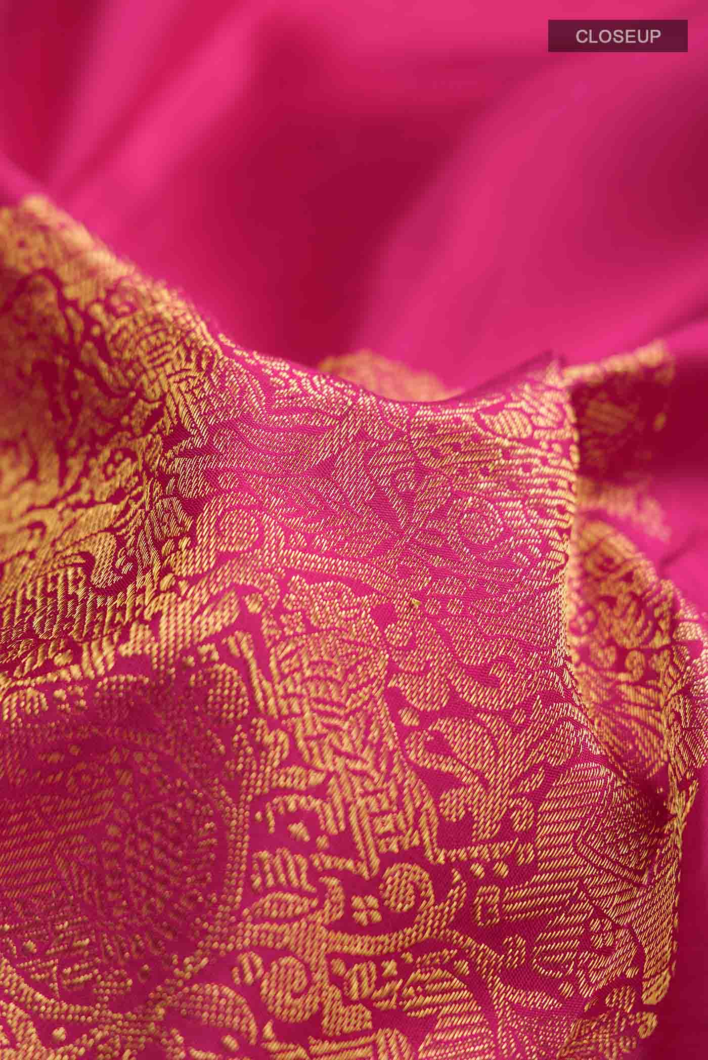 Pink Kanchipuram Silk Saree - Image 2