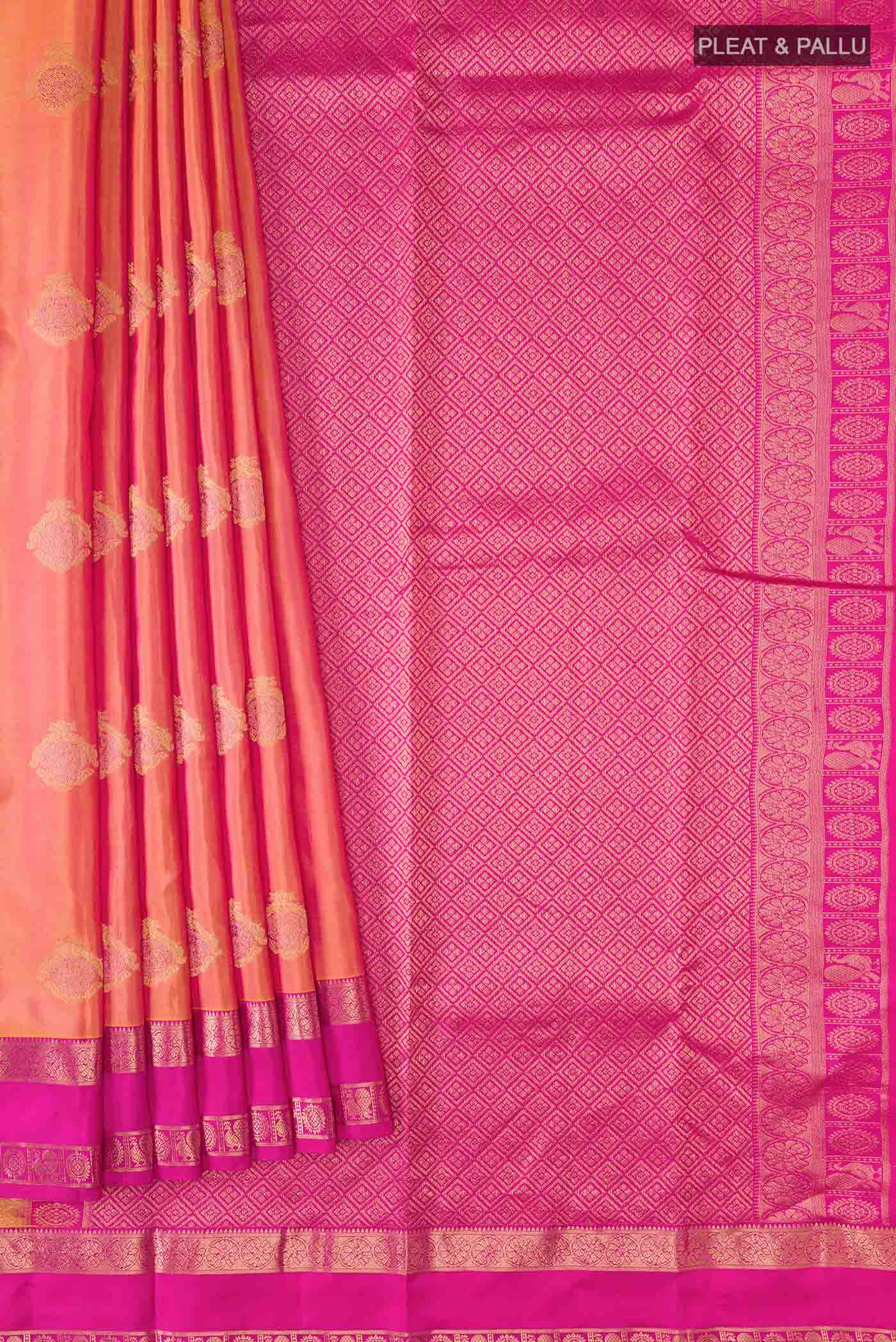 Pink Kanchipuram Silk Saree - Image 4
