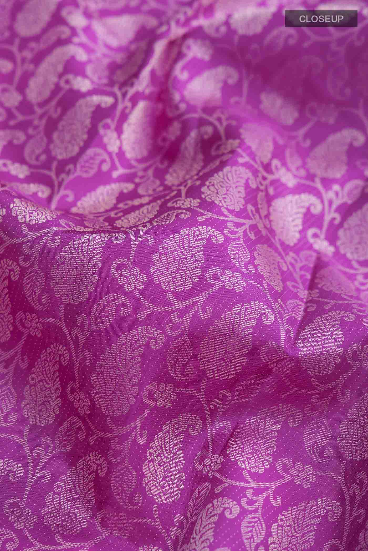 Magenta Kanjivaram Silk Saree - Image 2