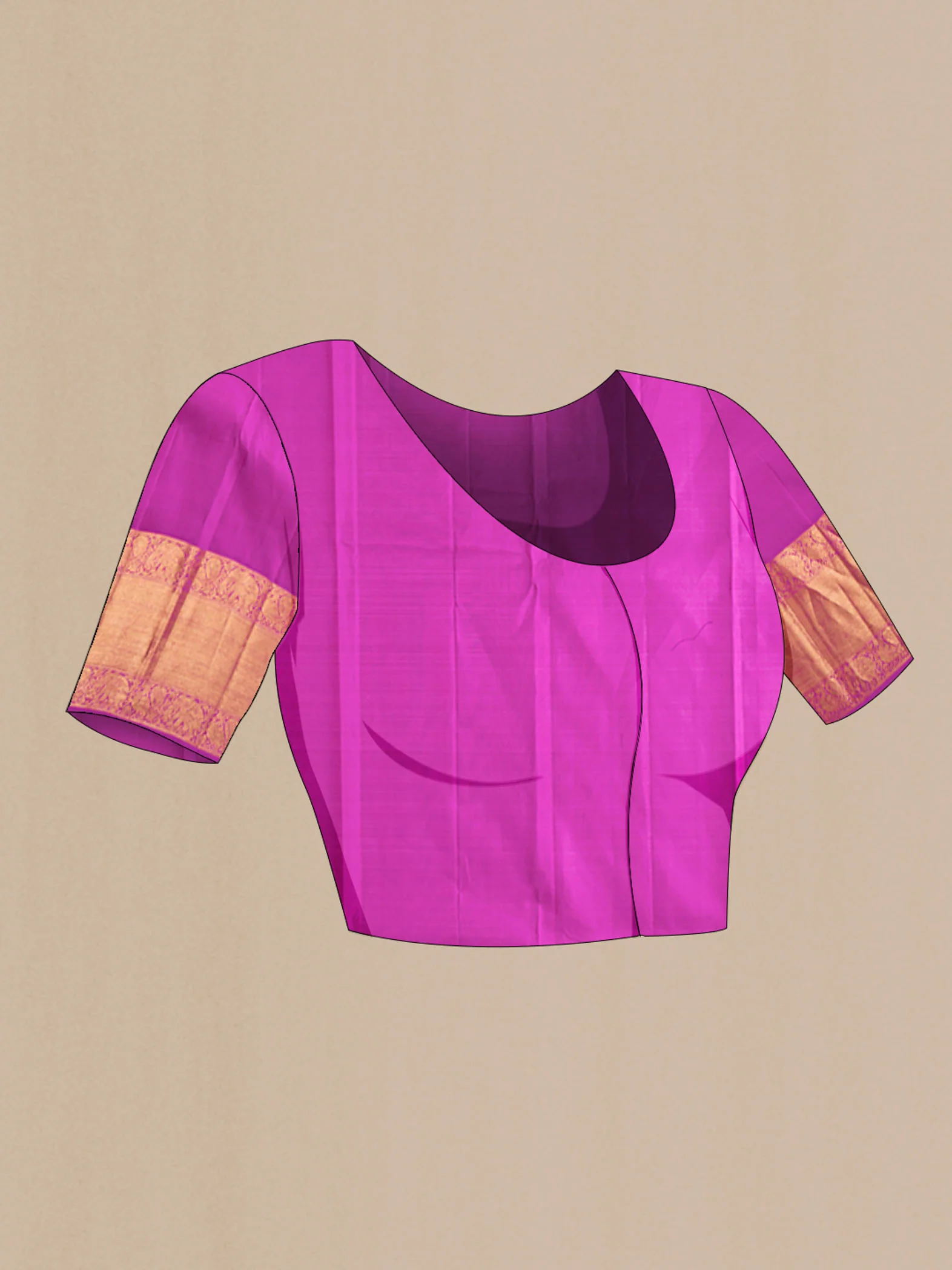 Magenta Kanjivaram Silk Saree - Image 5