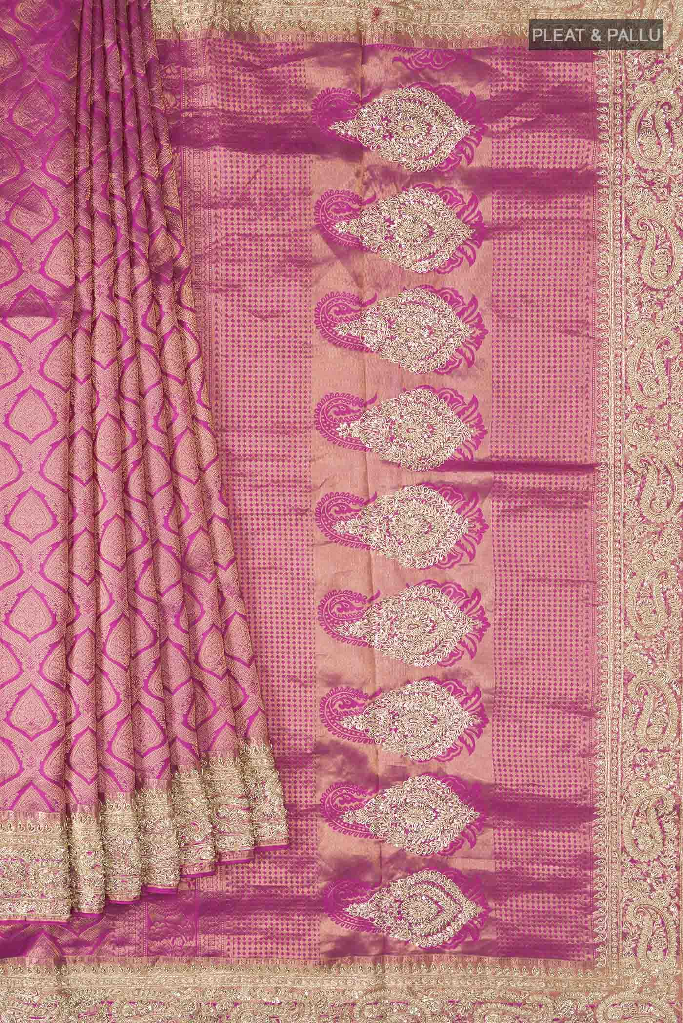 Pink Kanjivaram Silk Saree - Image 4