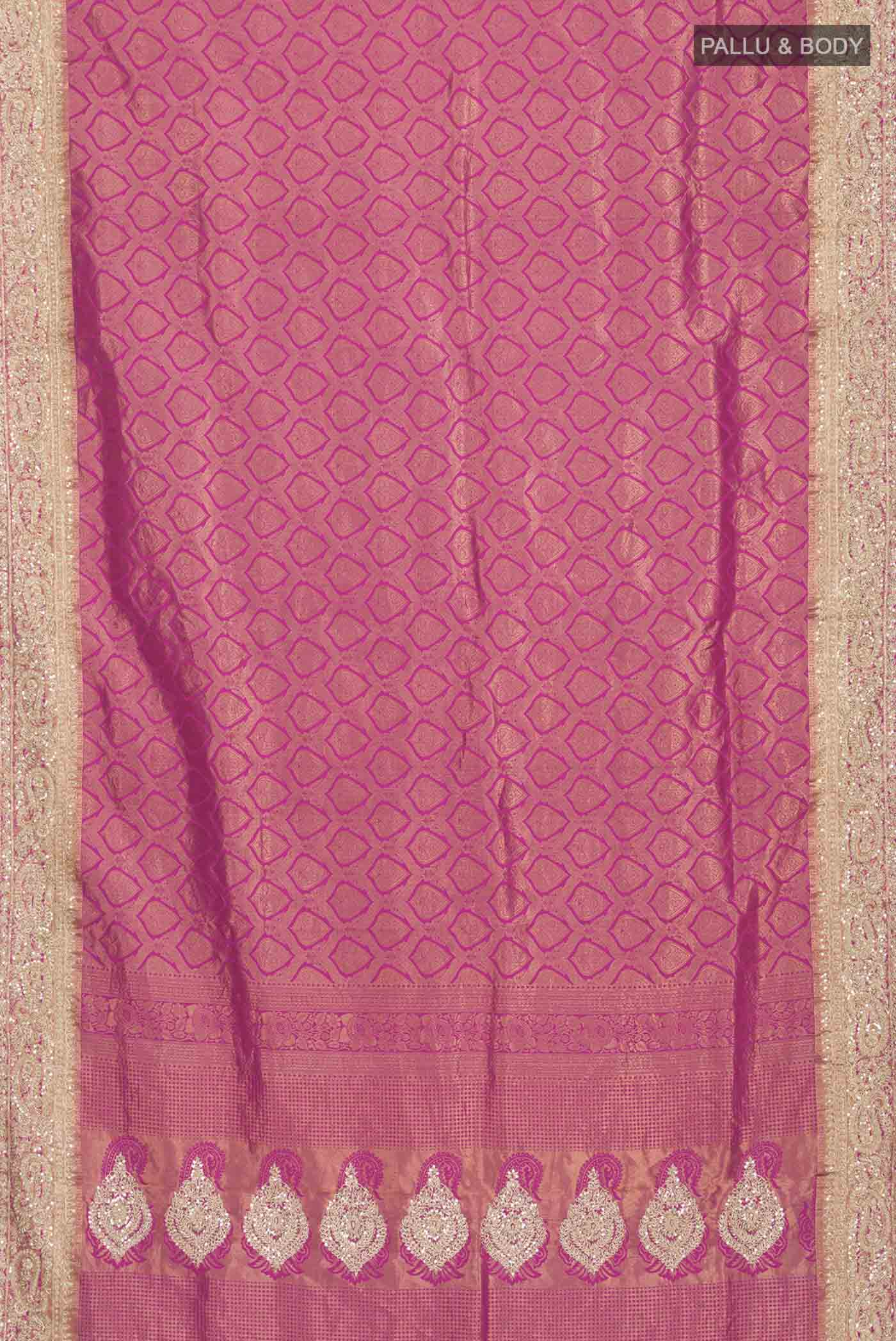 Pink Kanjivaram Silk Saree - Image 6